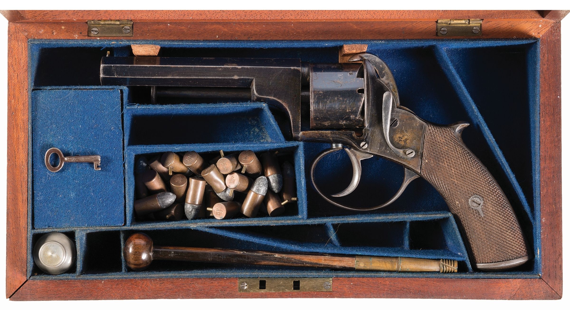 Cased J Bott Double Action Pinfire Revolver Rock Island Auction 5453