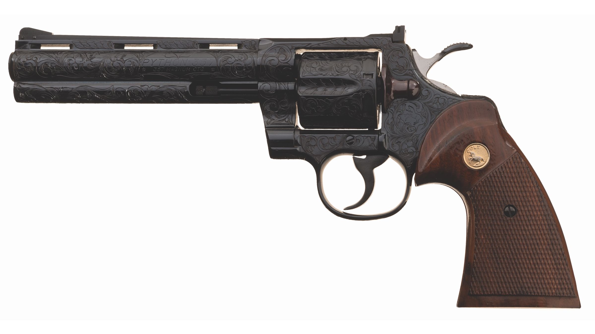 Engraved Colt Python Double Action Revolver Rock Island Auction