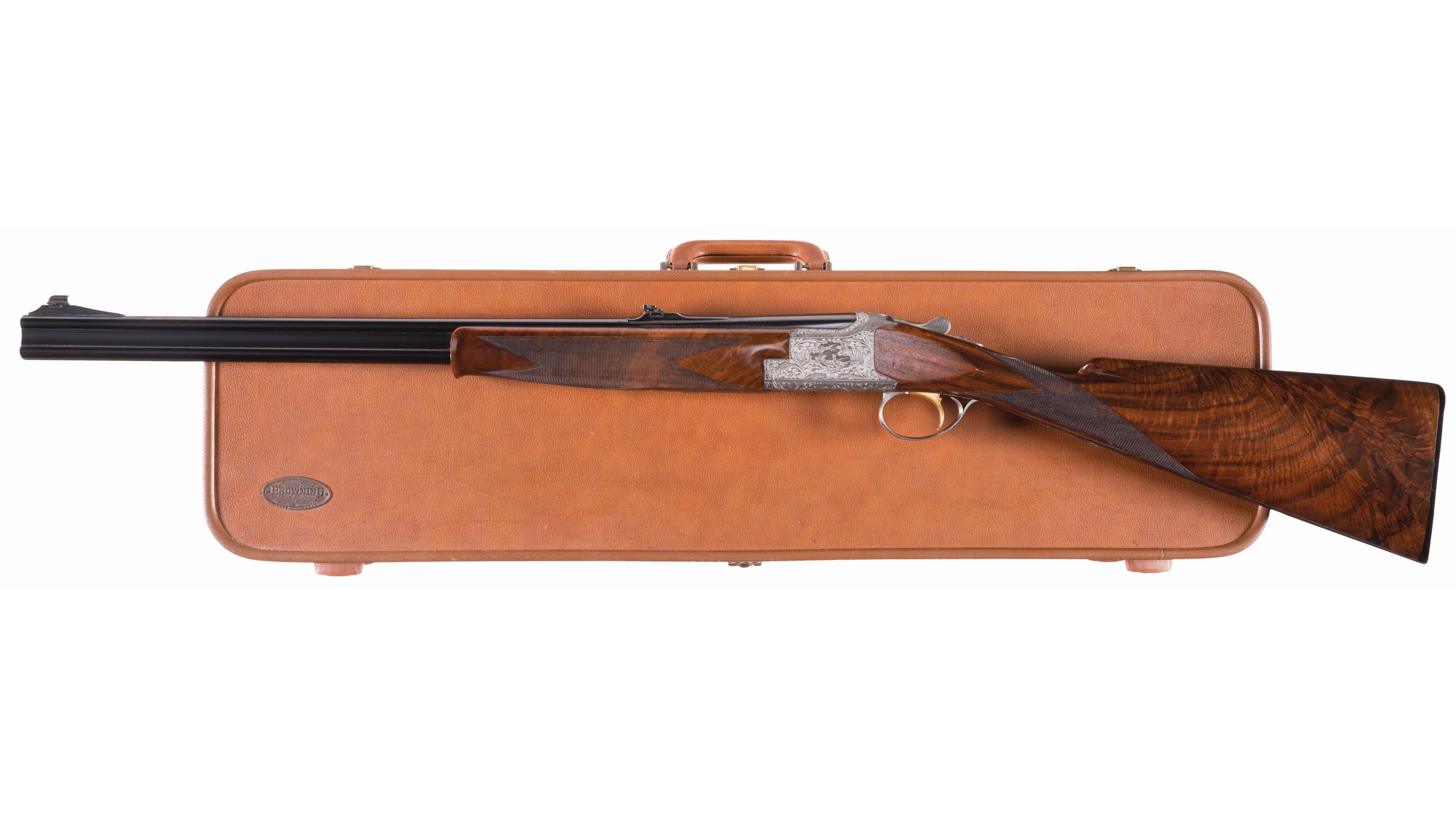 Engraved Belgian Browning Express Over/Under Rifle with Case | Rock ...