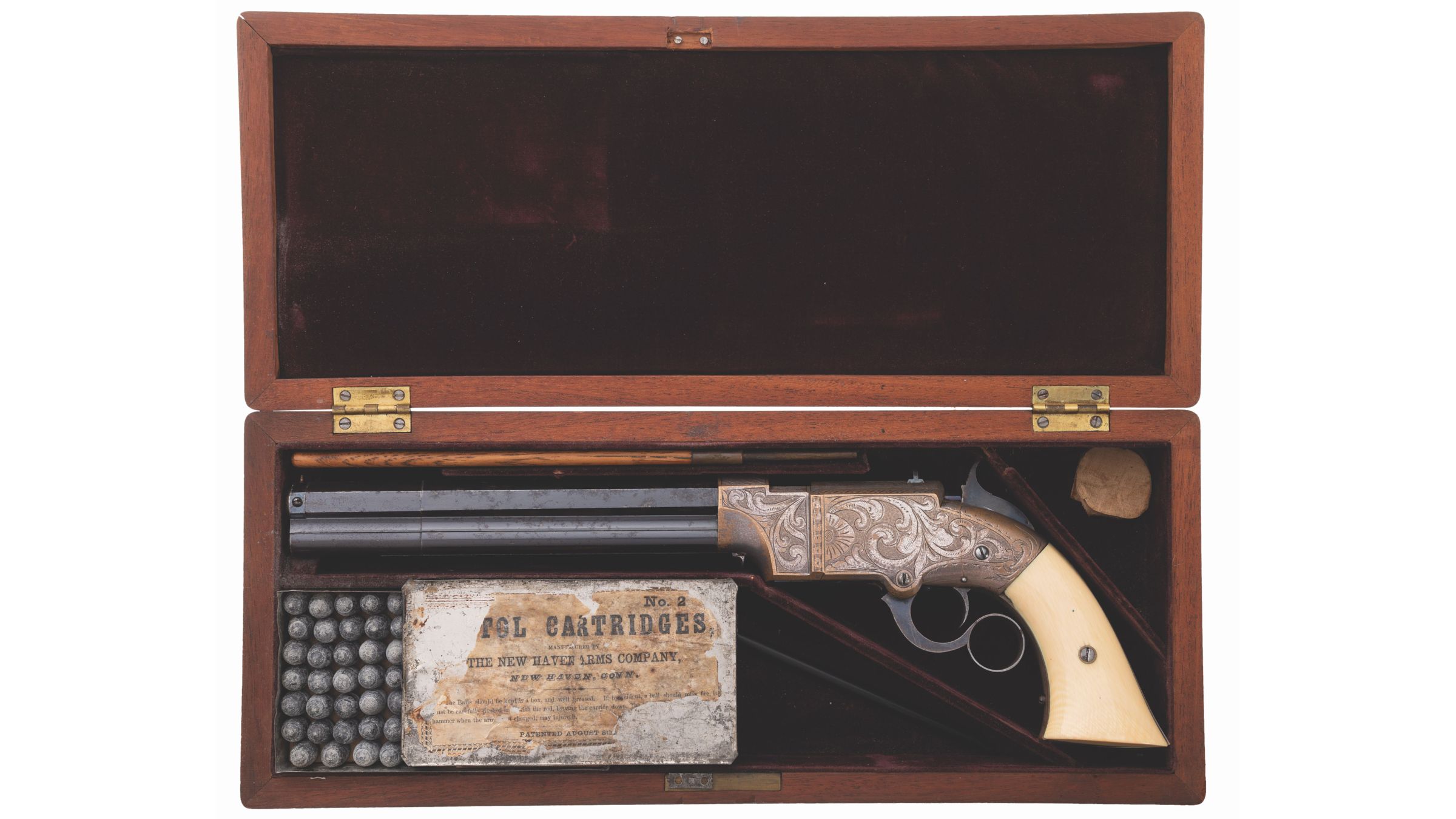 Engraved and Cased Volcanic Repeating Arms Company Navy Pistol Rock