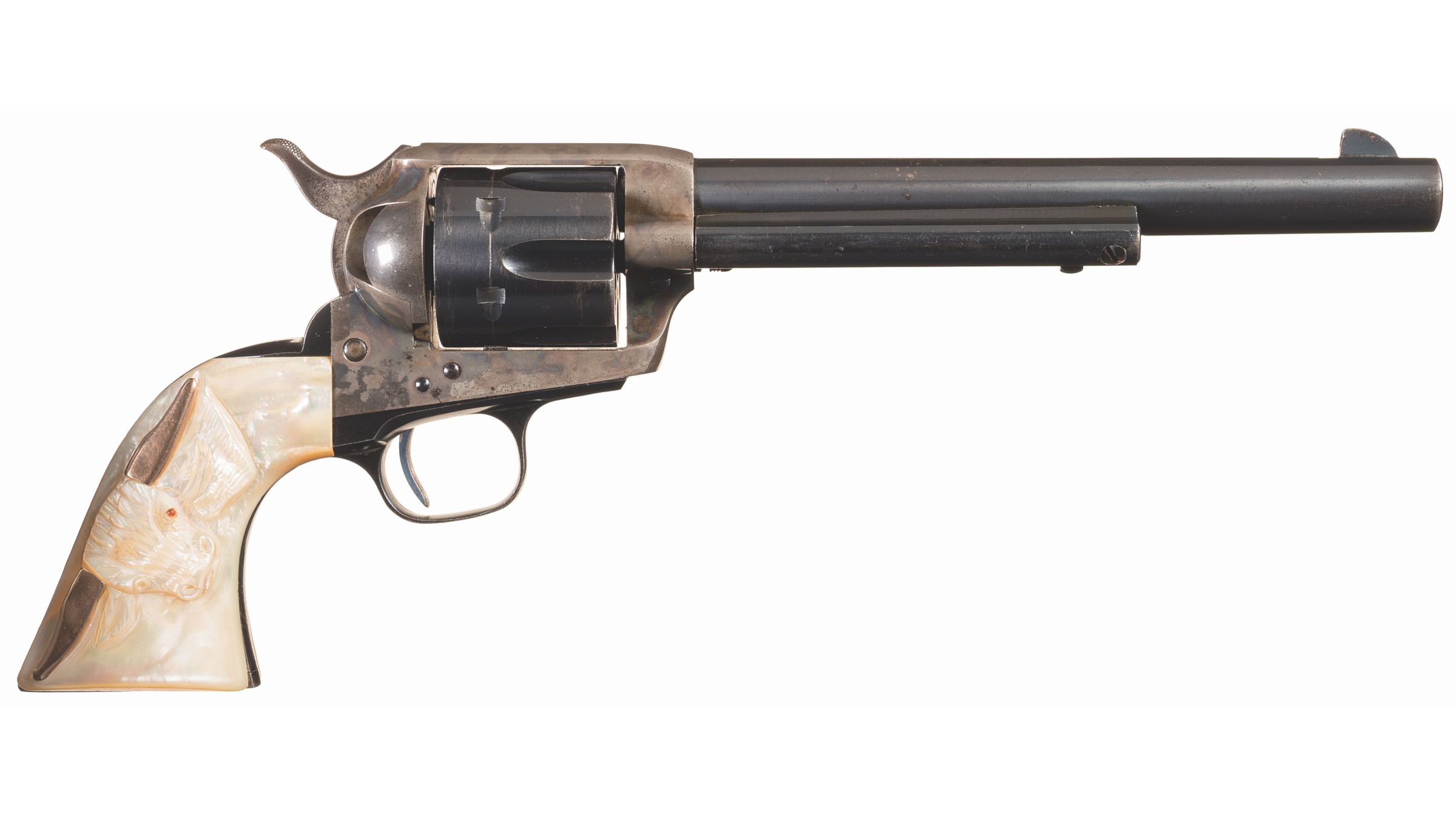 Colt 1st Generation Single Action Army Revolver with Carved Grip 