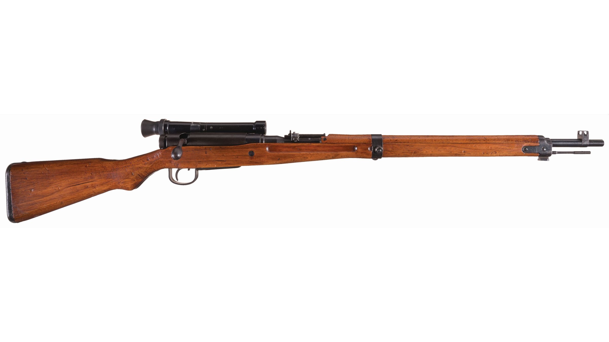 World War II Japanese Type 99 Sniper Rifle with 4X Sniper Scope and Canvas Scope CaseThis is a early production No Series Type 99 Sniper Rifle manufactured by the Nagoya Arsenal, that is complete with an original 4X sniper scope and hard canvas scope...