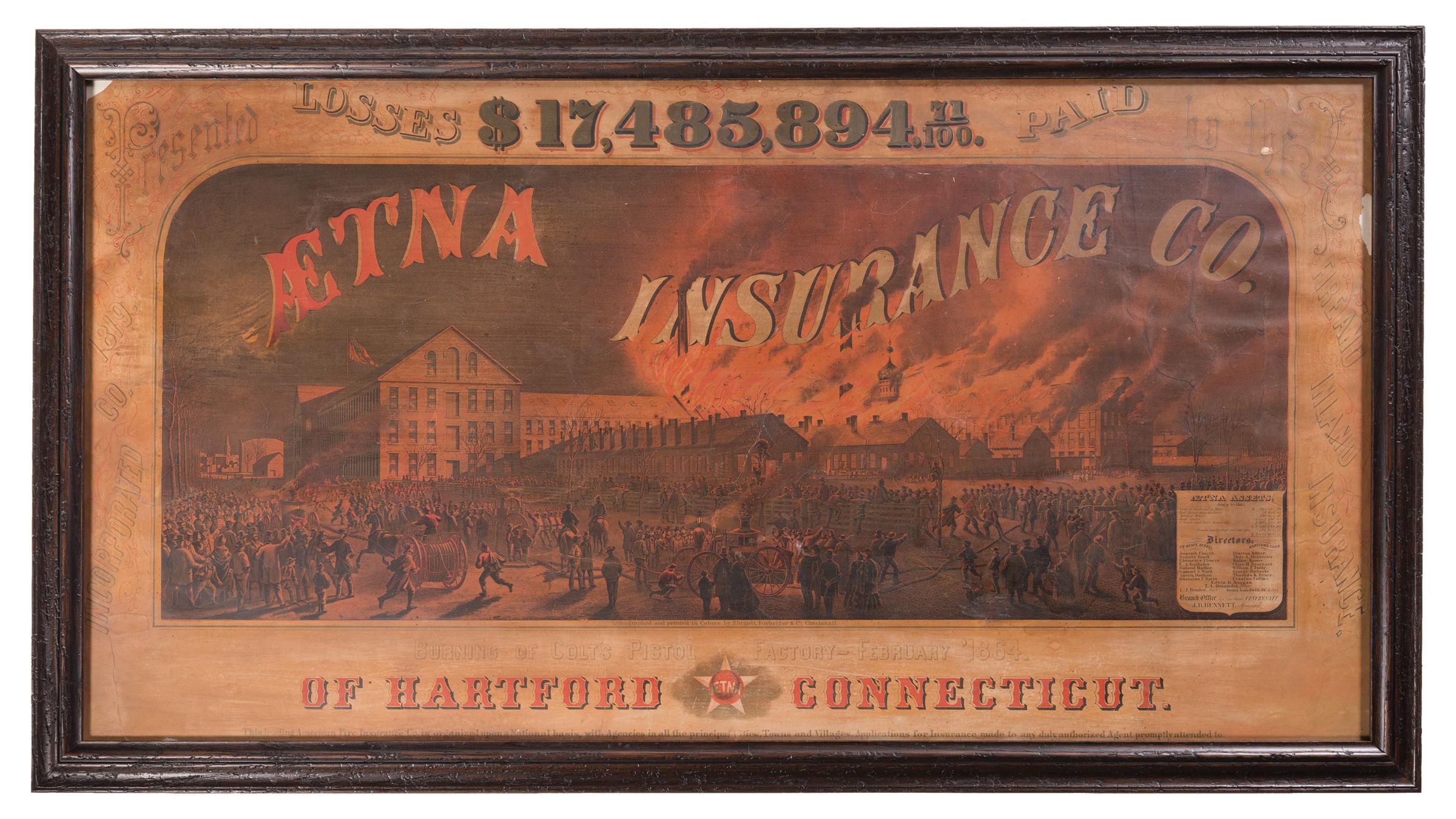 Aetna Insurance Co. Colt Factory Fire Advertisement | Rock Island Auction