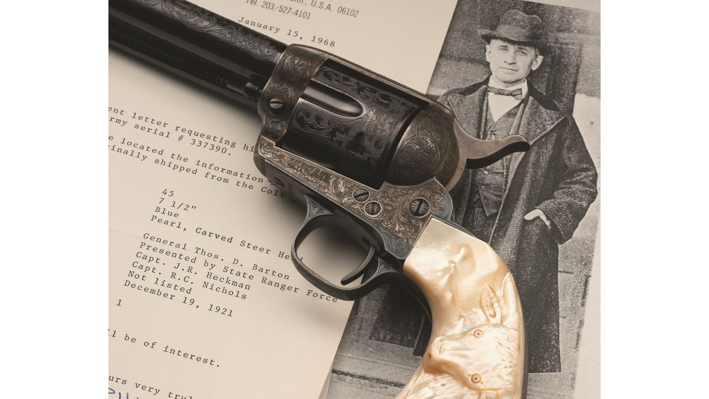 Factory Engraved Texas Ranger Colt Single Action Army Revolver Rock Island Auction