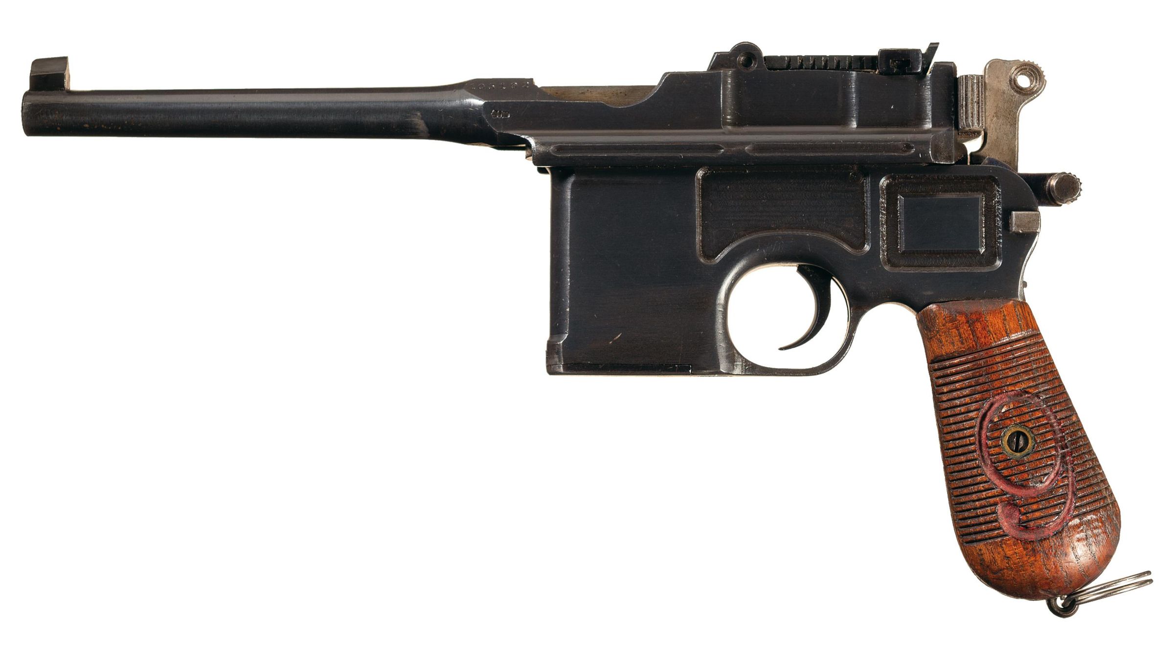 Wwi Mauser 1896 Broomhandle Red Nine Marked Pistol With Stock Rock Island Auction 2398