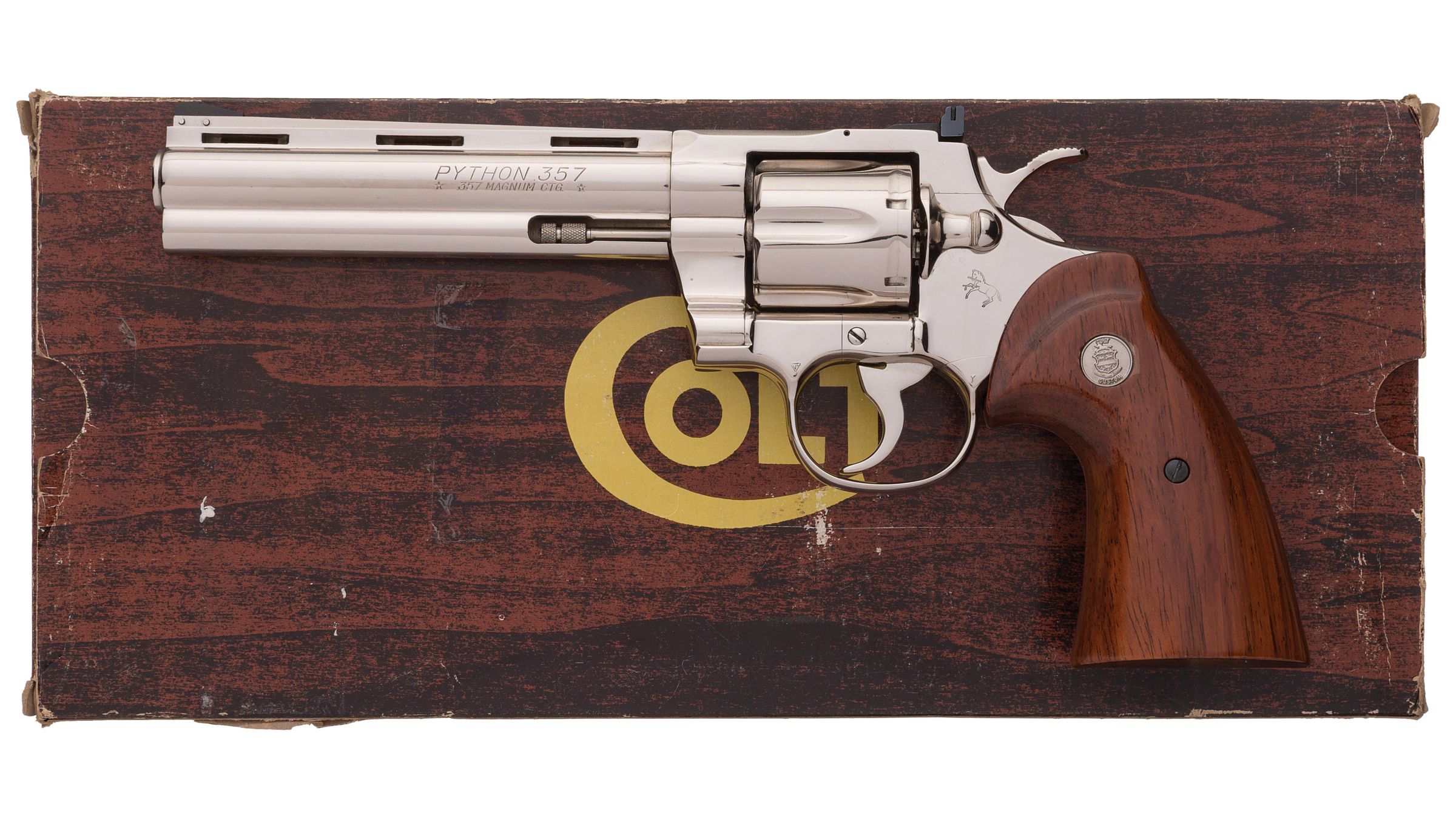 Desirable Nickel Colt Python Double Action Revolver with Box | Rock ...