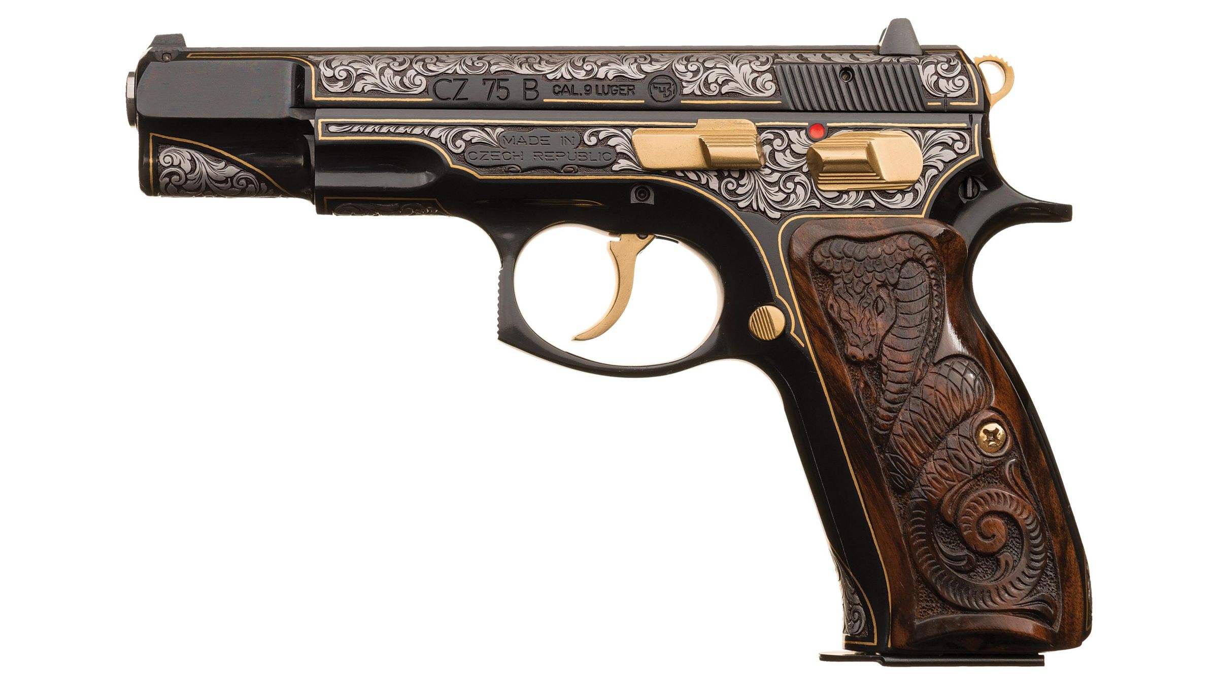 Rene Ondra Singed, Engraved, and Inlaid CZ Model 75 B Pistol