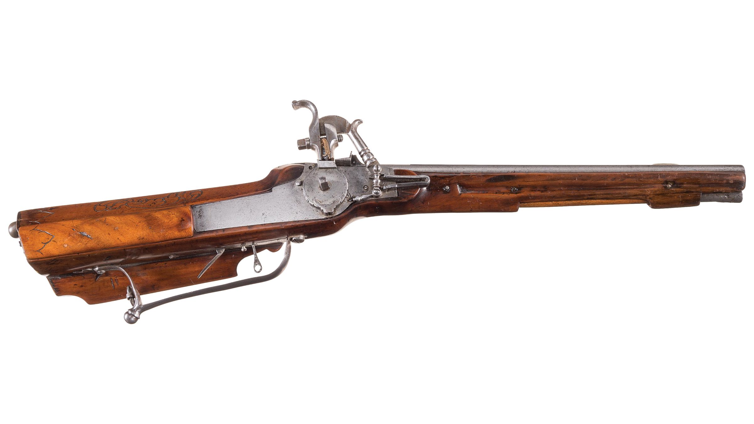 Short Victorian Wheellock Carbine with Carved Stock Rock Island Auction