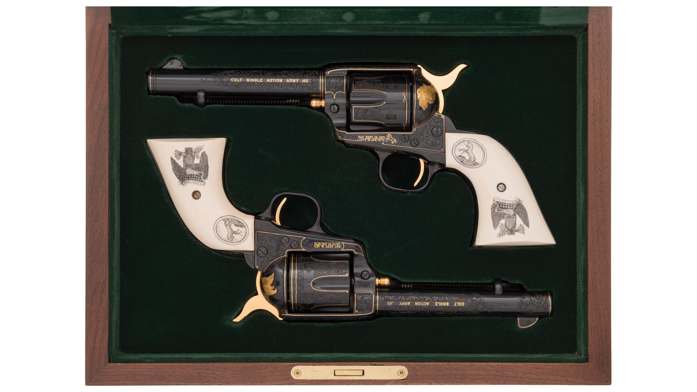 Pair of Mills Engraved Colt 3rd Gen Single Action Army