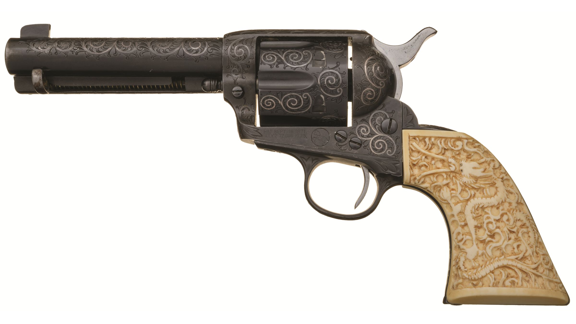 Engraved Silver Inlaid Colt Single Action Army Revolver Rock Island Auction 5229