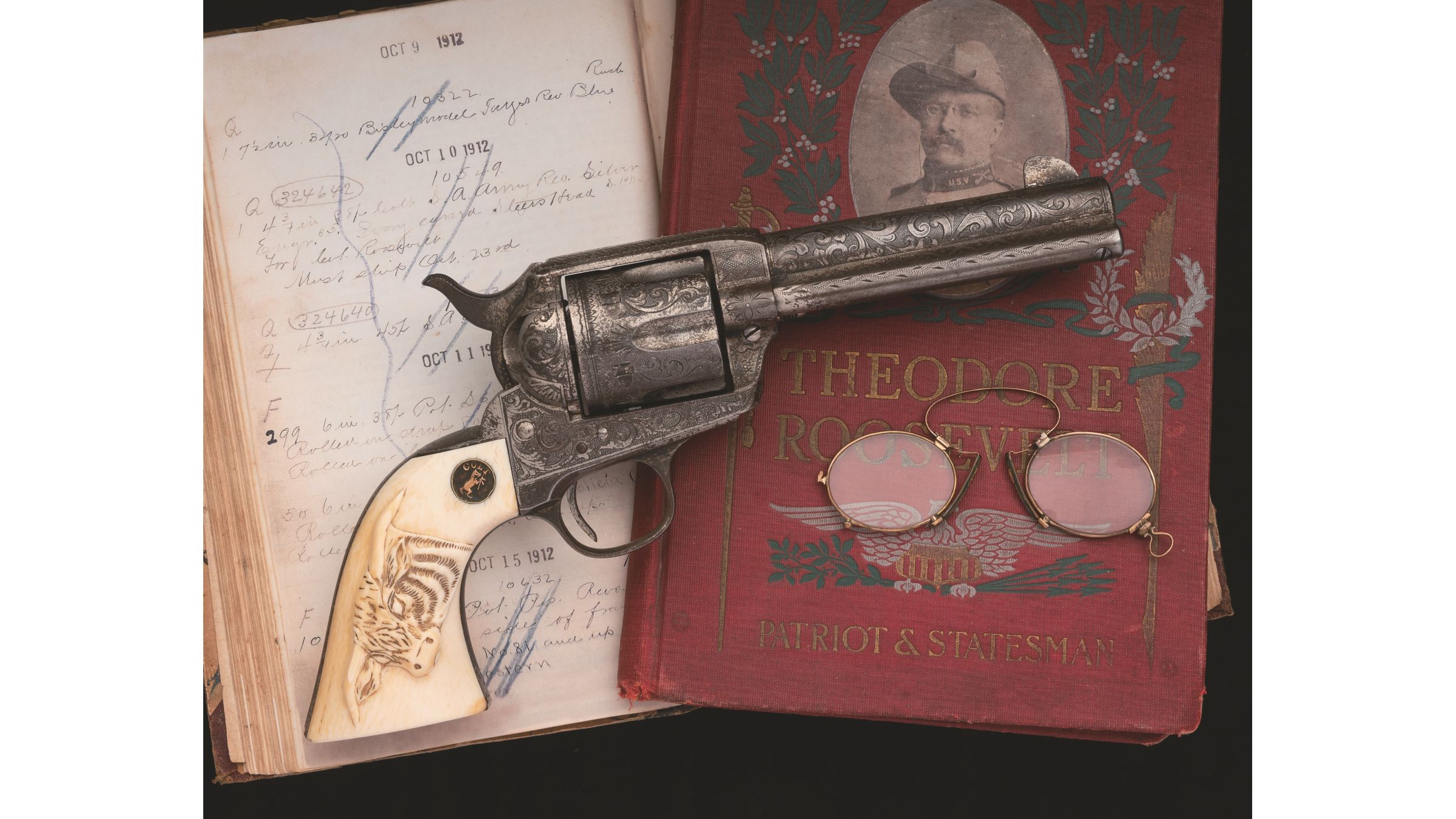 Theodore Roosevelt Factory Engraved Colt Single Action Revolver “The Bull Moose Colt Single Action”