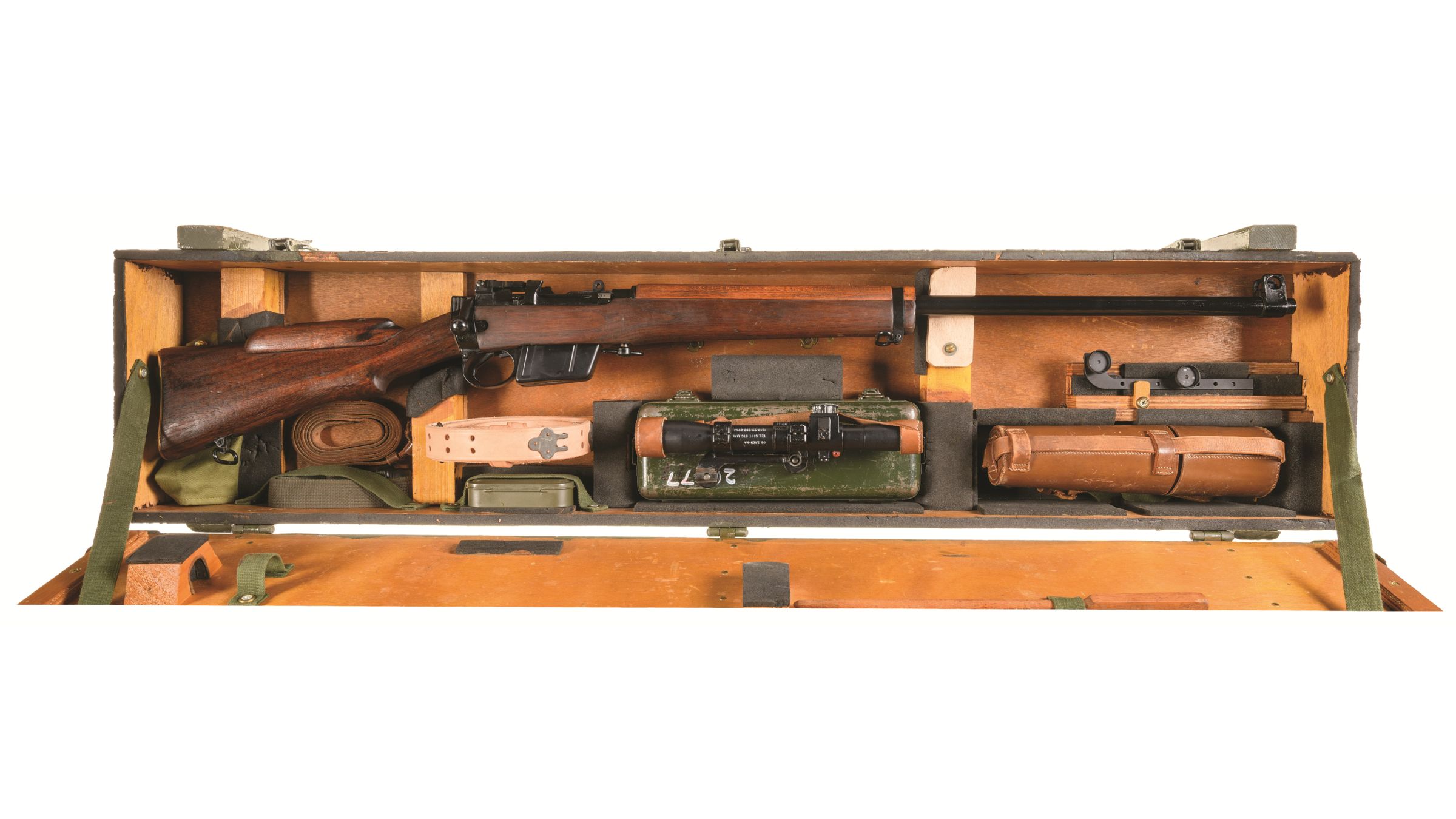 Enfield L42A1 Sniper Rifle with Scope, Scout Scope and Cases | Rock ...