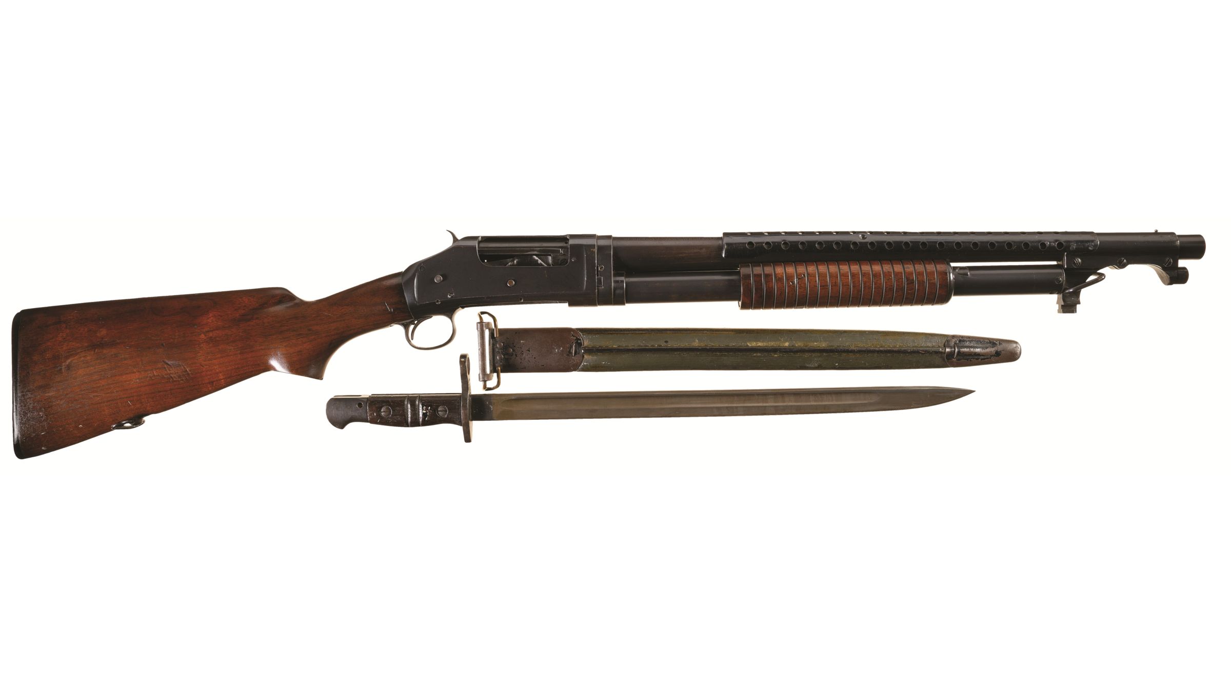 Wwii Us Winchester Model 97 Trench Gun With Bayonet Rock Island Auction 