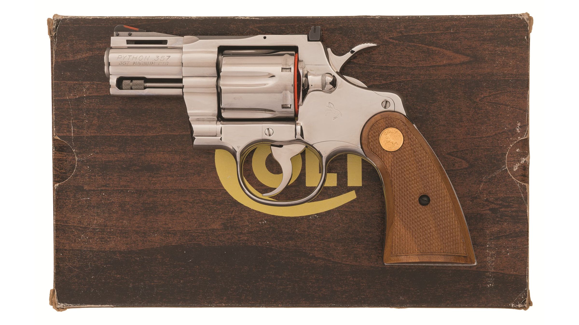 Bright Stainless Colt Python with 2 1/2 Inch Barrel and Box | Rock ...