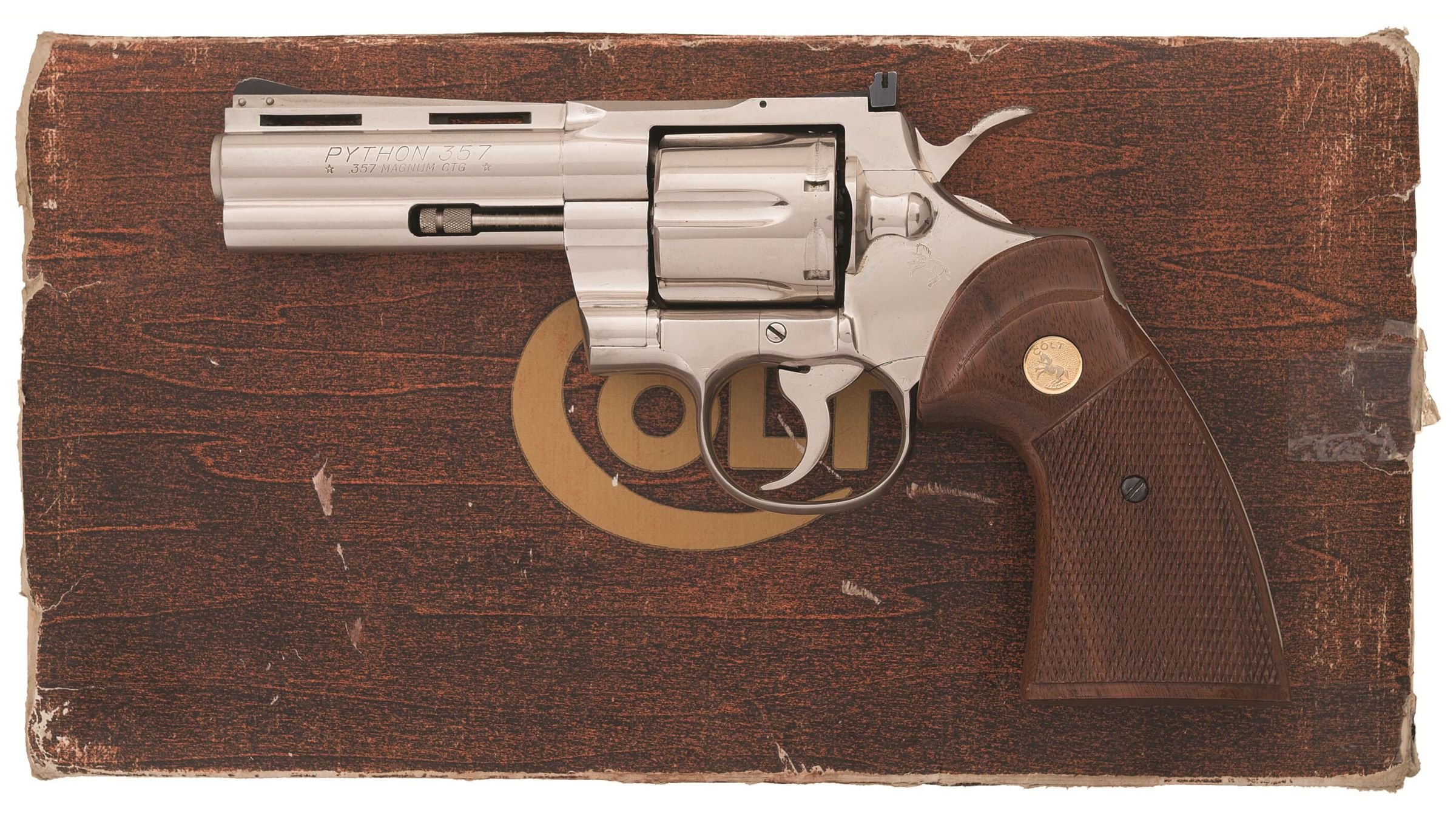 Nickel Colt Python Double Action Revolver with Box | Rock Island Auction
