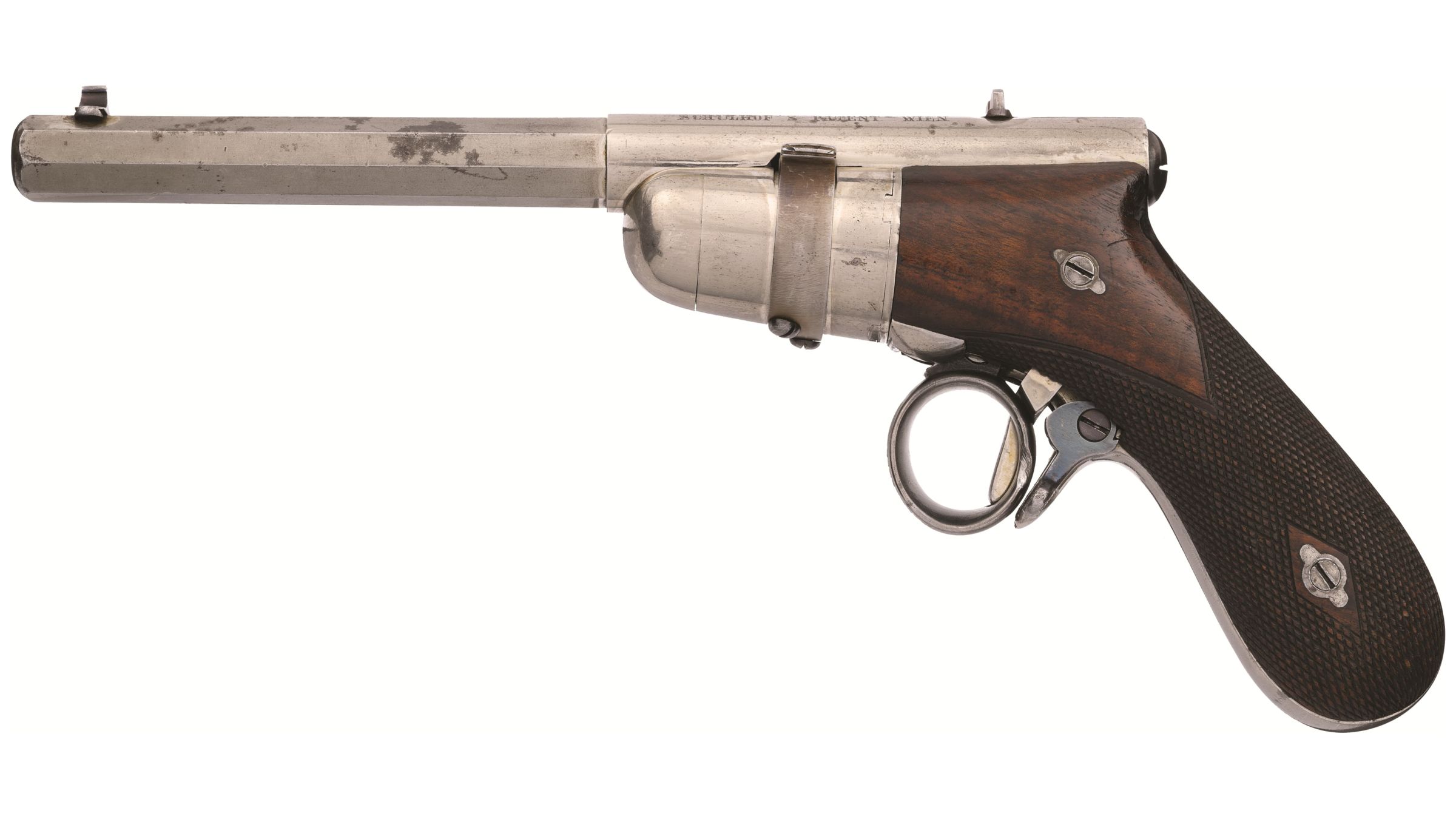 Schulhof Model 1887 Repeating Pistol with Case Rock Island Auction
