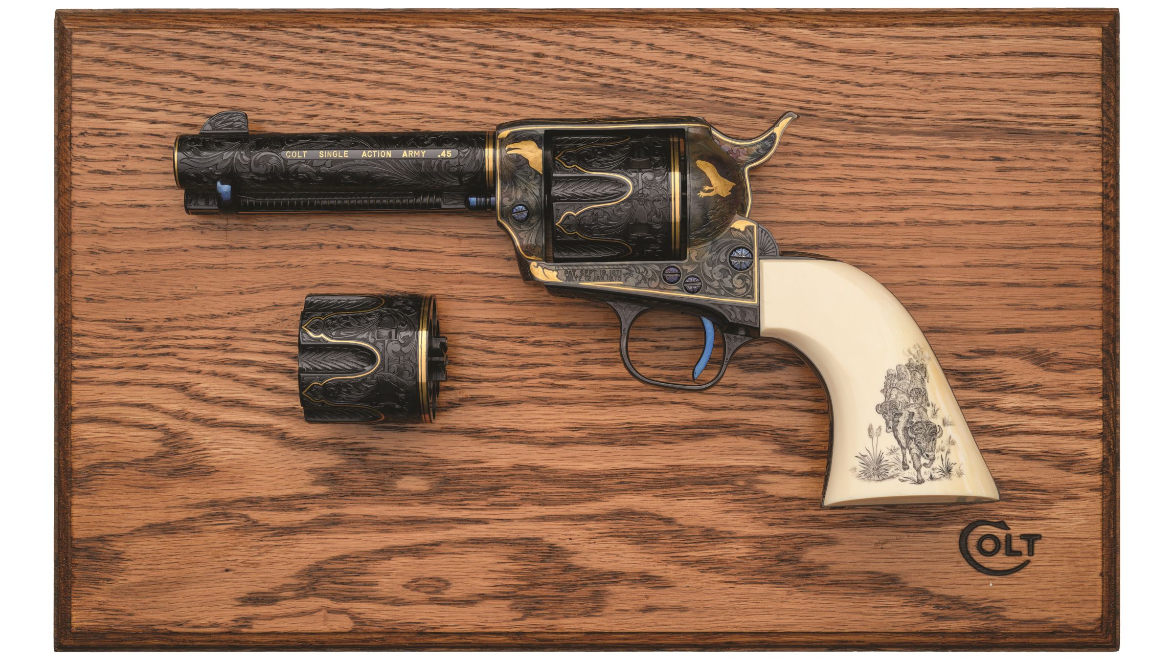 Engraved, Gold Inlaid Colt Second Generation Single Action Army | Rock ...