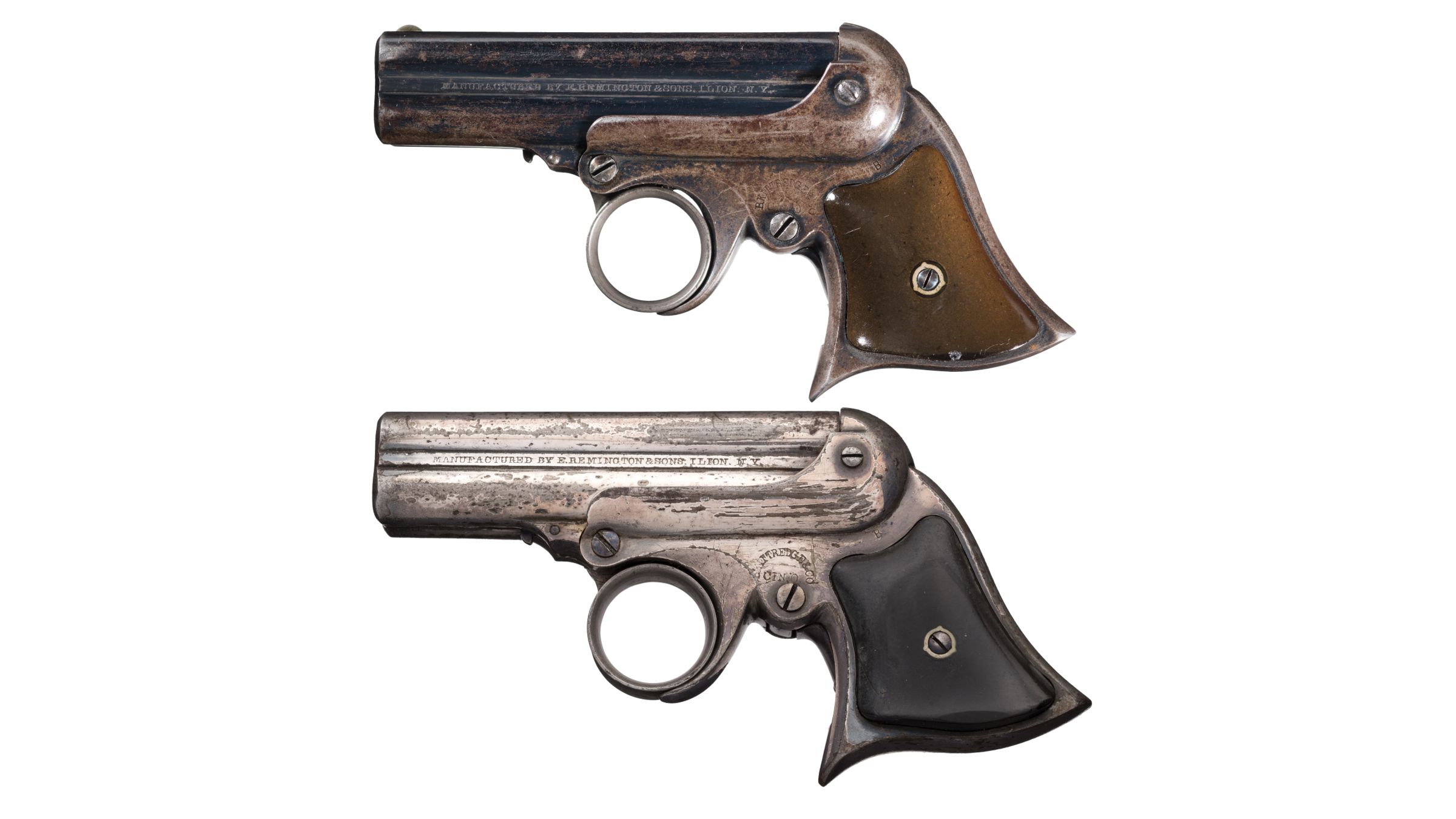 Two B. Kittredge & Co Marked Remington Elliot 4 Shot Derringers Rock