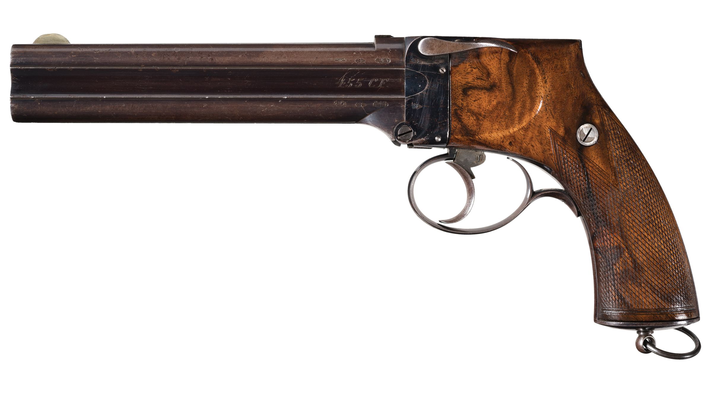 Charles Lancaster Four Barrel Thorn Patent Pistol In 455 Cf Rock Island Auction 0185