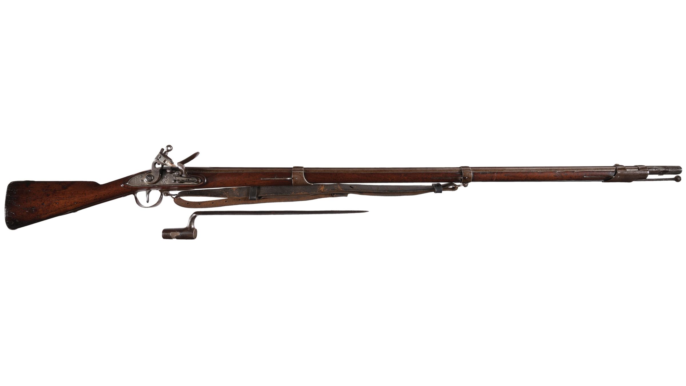 U.s. Harpers Ferry Model 1795 Flintlock Musket With Bayonet 