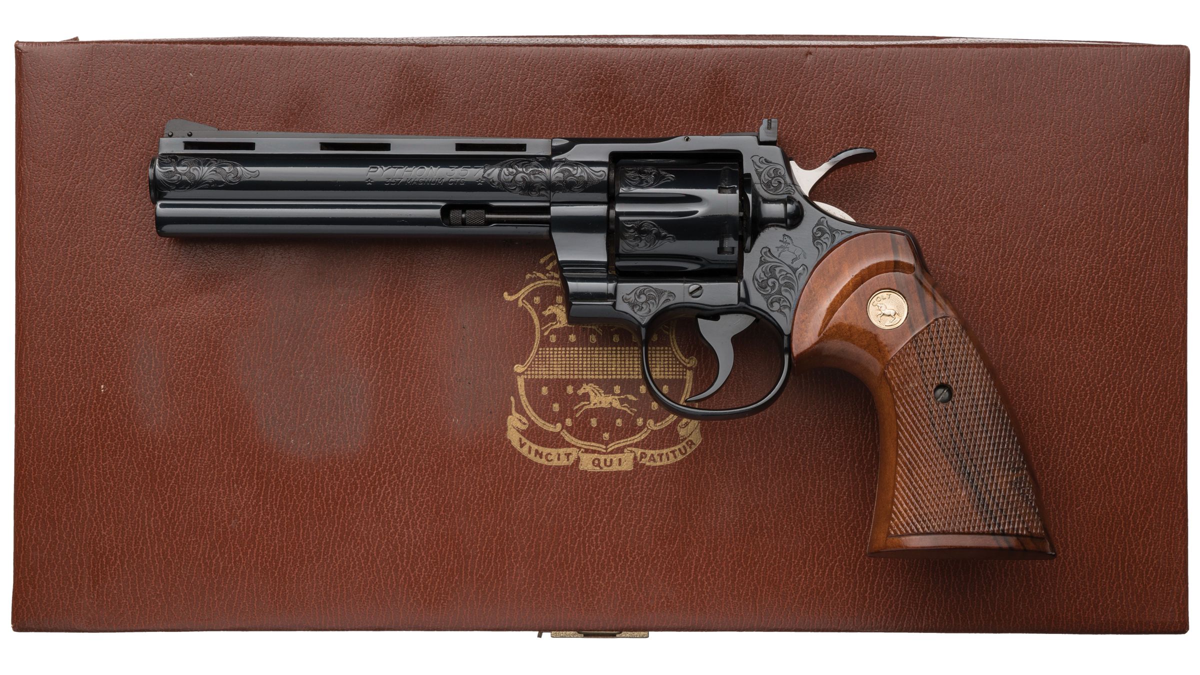 Factory Engraved Colt Python Double Action Revolver with Case | Rock ...