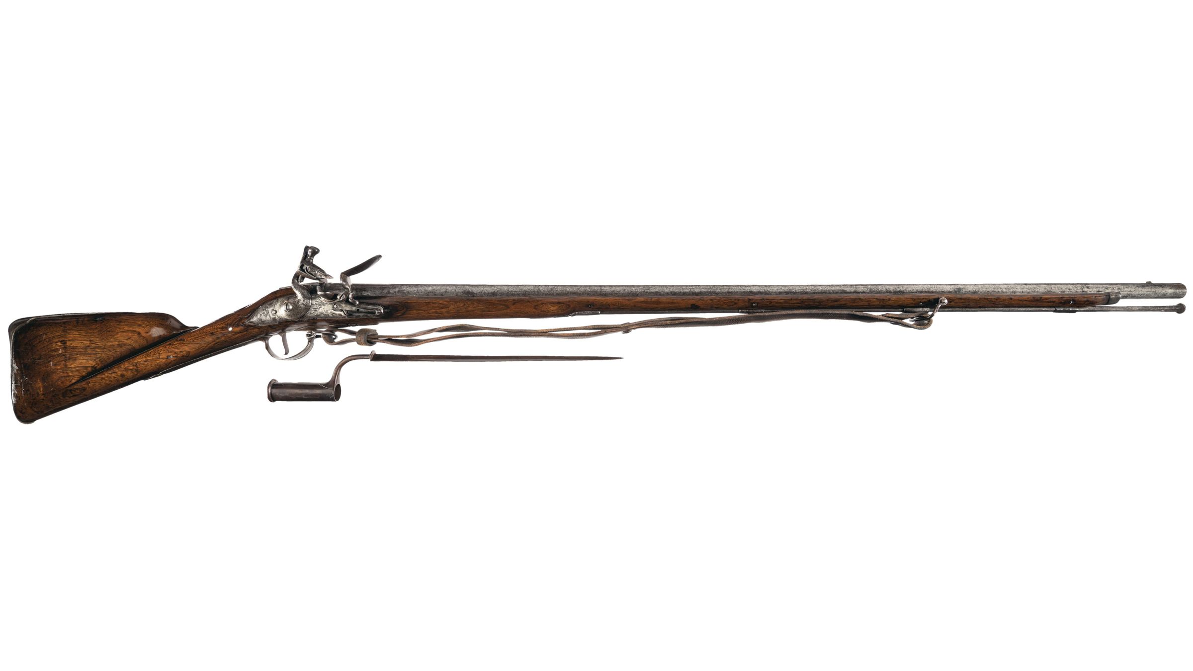 Iron Mounted British Brown Bess Flintlock Musket with Bayonet | Rock ...