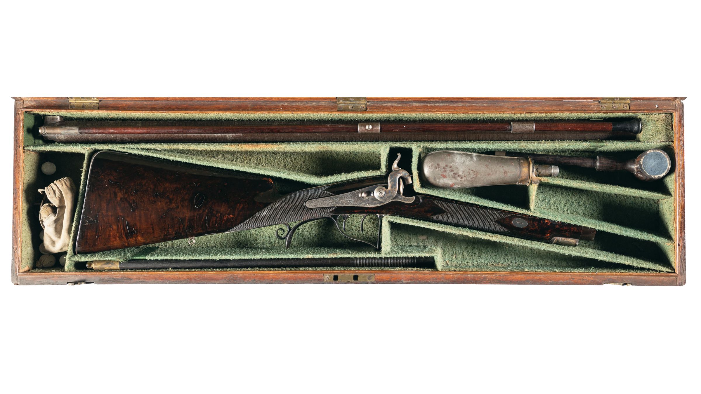 Cased Thomas Smith Half-Stock Percussion Sporting Rifle | Rock Island ...