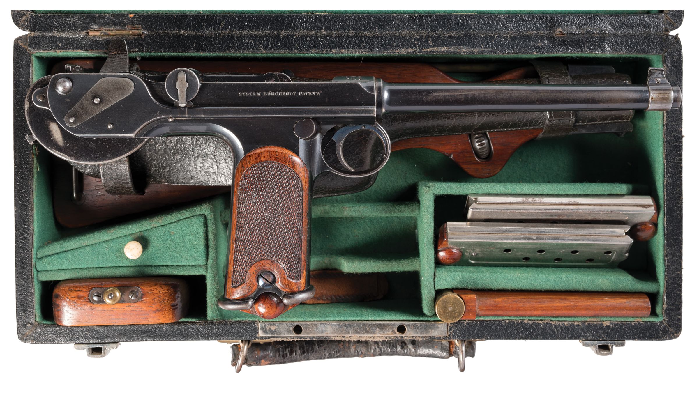 Cased Loewe 1893 Borchardt Pistol With Many Matching Accessories | Rock ...