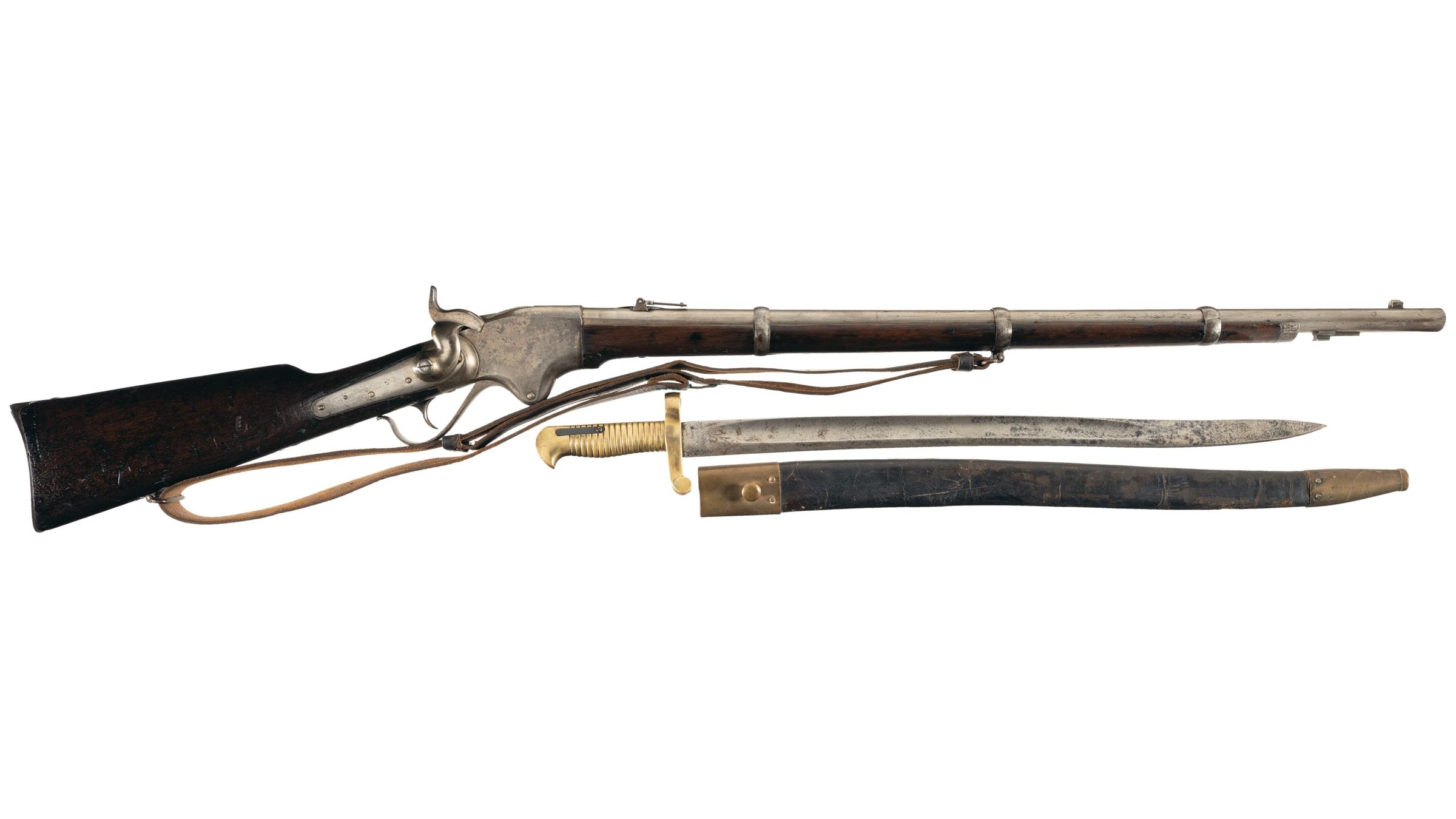 Civil War U.S. Navy Spencer Repeating Rifle with Saber Rock