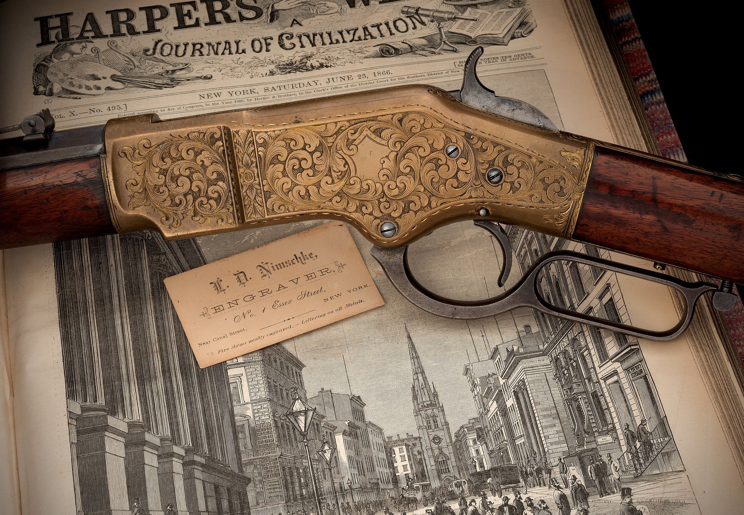 L.D. Nimschke Signed and Engraved Winchester Model 1866 Rifle
