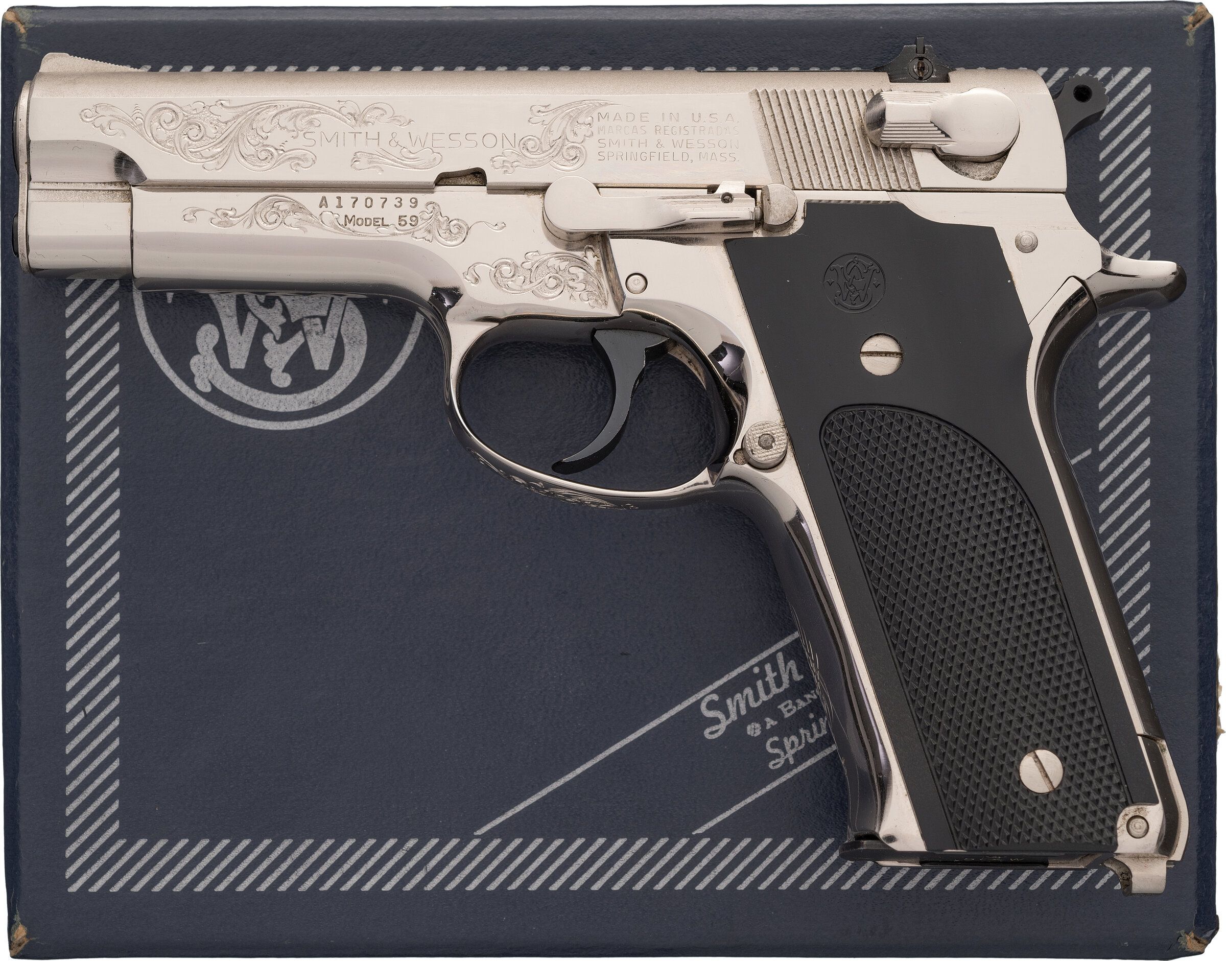 Factory Engraved Smith & Wesson Model 59 Pistol | Rock