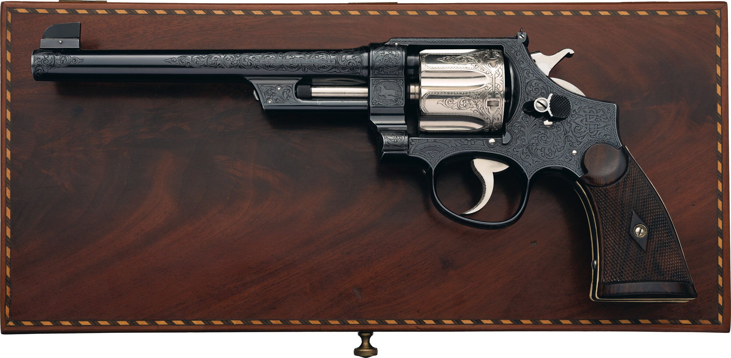 Factory Engraved Pinto Smith & Wesson 44 HE Triple Lock Revolver