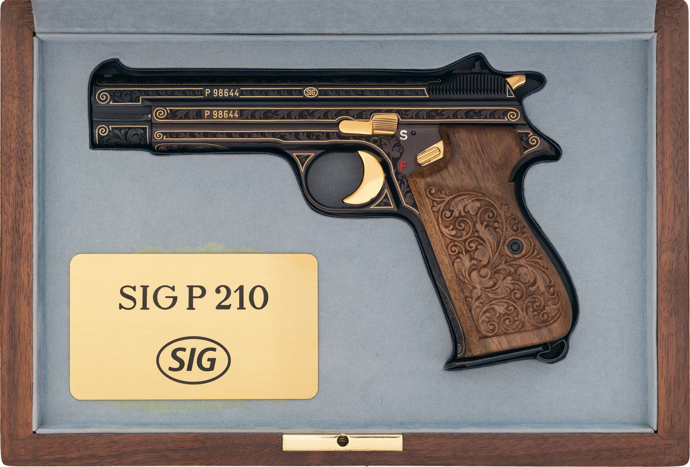 Factory Engraved and Gold Inlaid SIG Arms P210 Deluxe Pistol | Rock ...