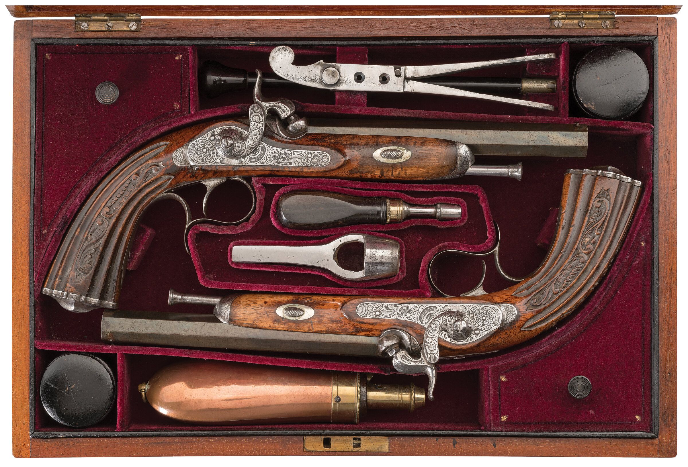 Cased Pair of Liege Proofed Percussion Pistols | Rock Island Auction