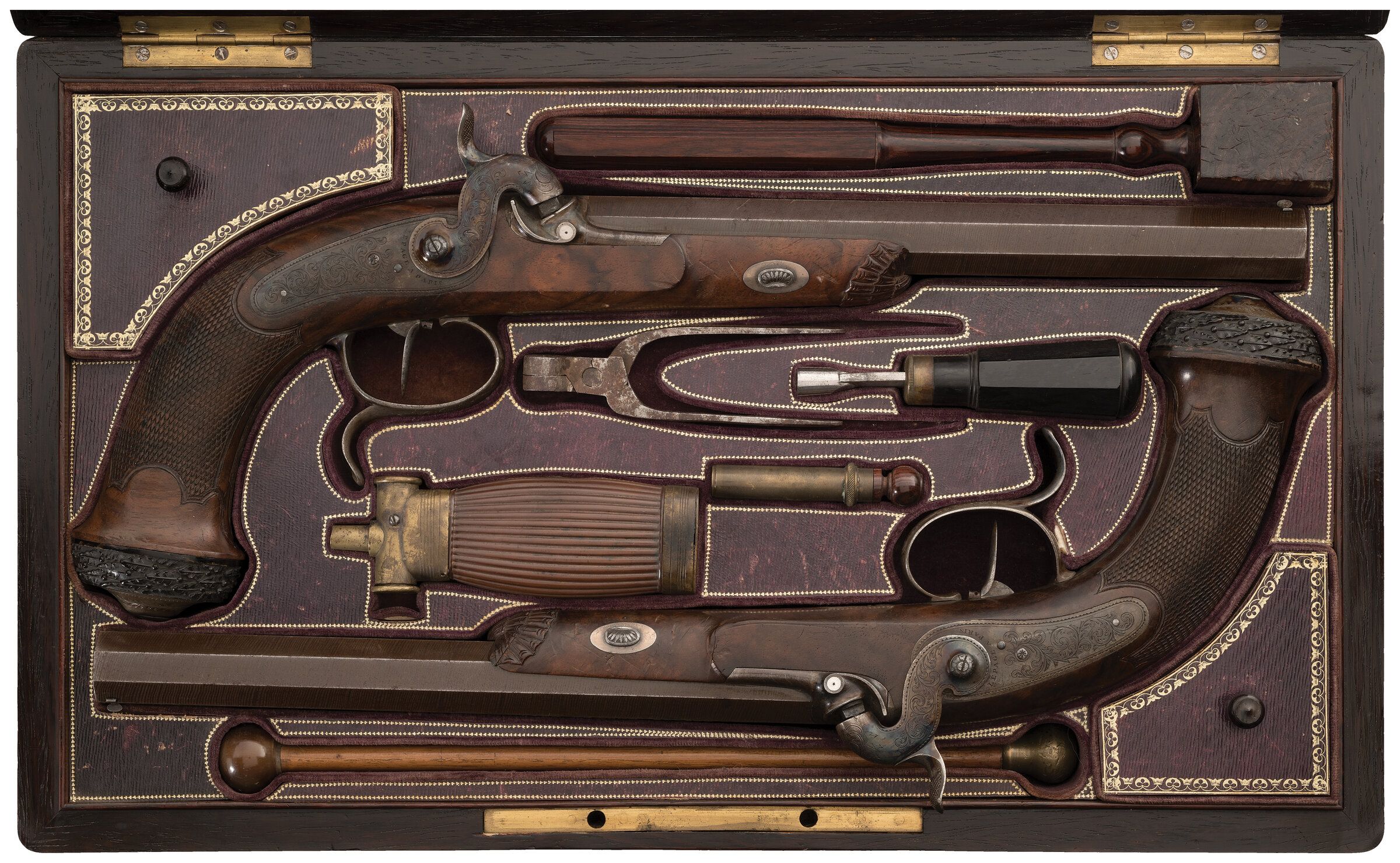 1859 Dated Cased Pair of LePage Moutier Dueling Pistols