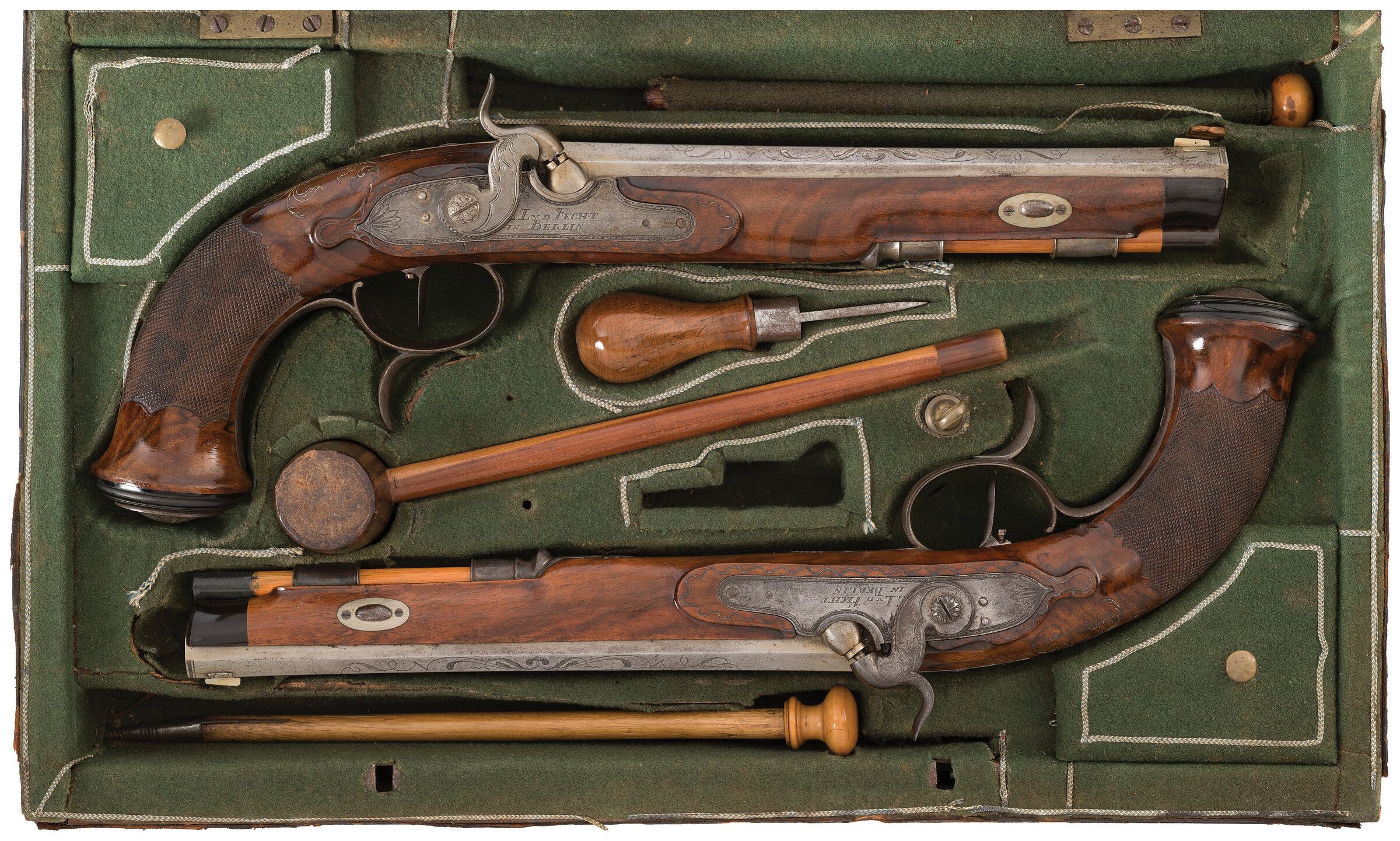 Cased Pair Of Von Der Fecht, Berlin Percussion Target Pistols | Rock ...