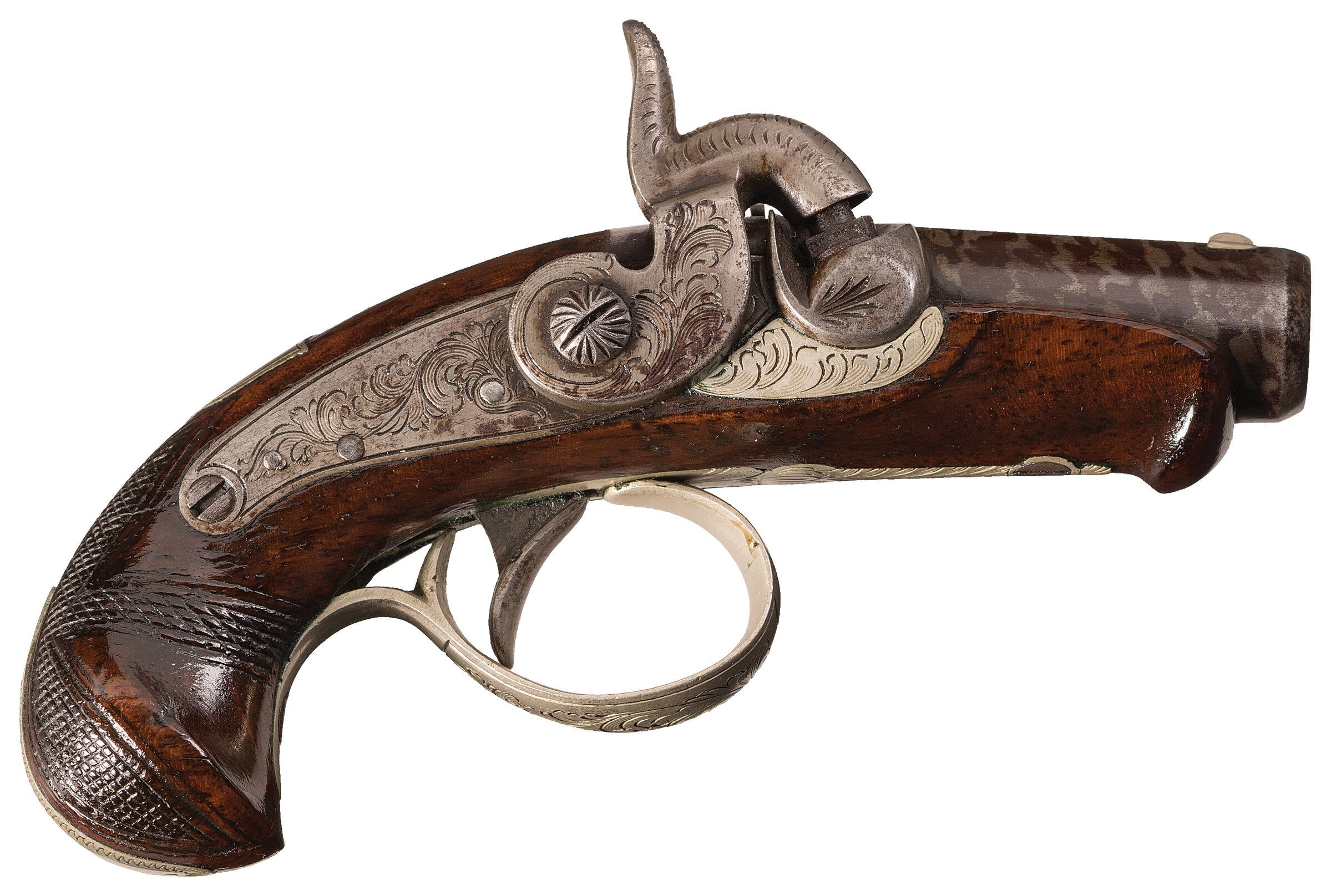 Engraved J.E. Evans Philadelphia Derringer .36 Caliber Pistol | Rock ...