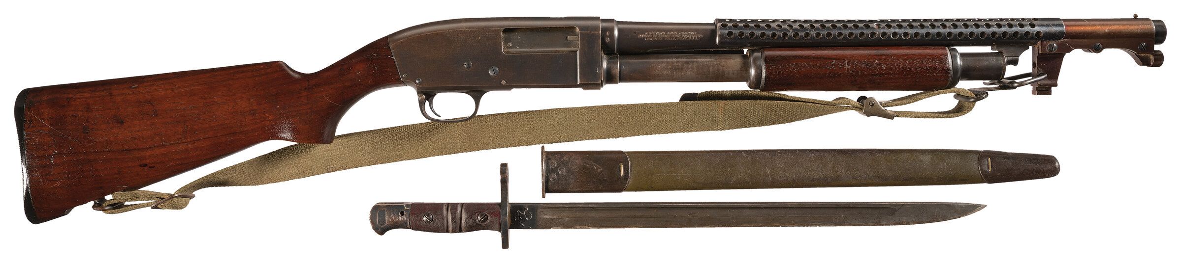 World War Ii Us Stevens Model 620 Trench Shotgun With Bayonet Rock Island Auction