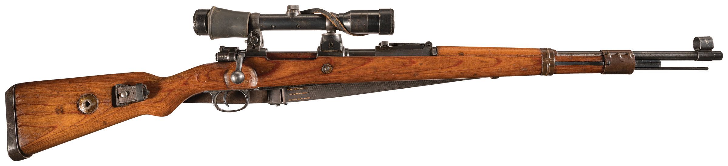 Mauser K98 Bolt Action High Turret Sniper Rifle With Scope Rock