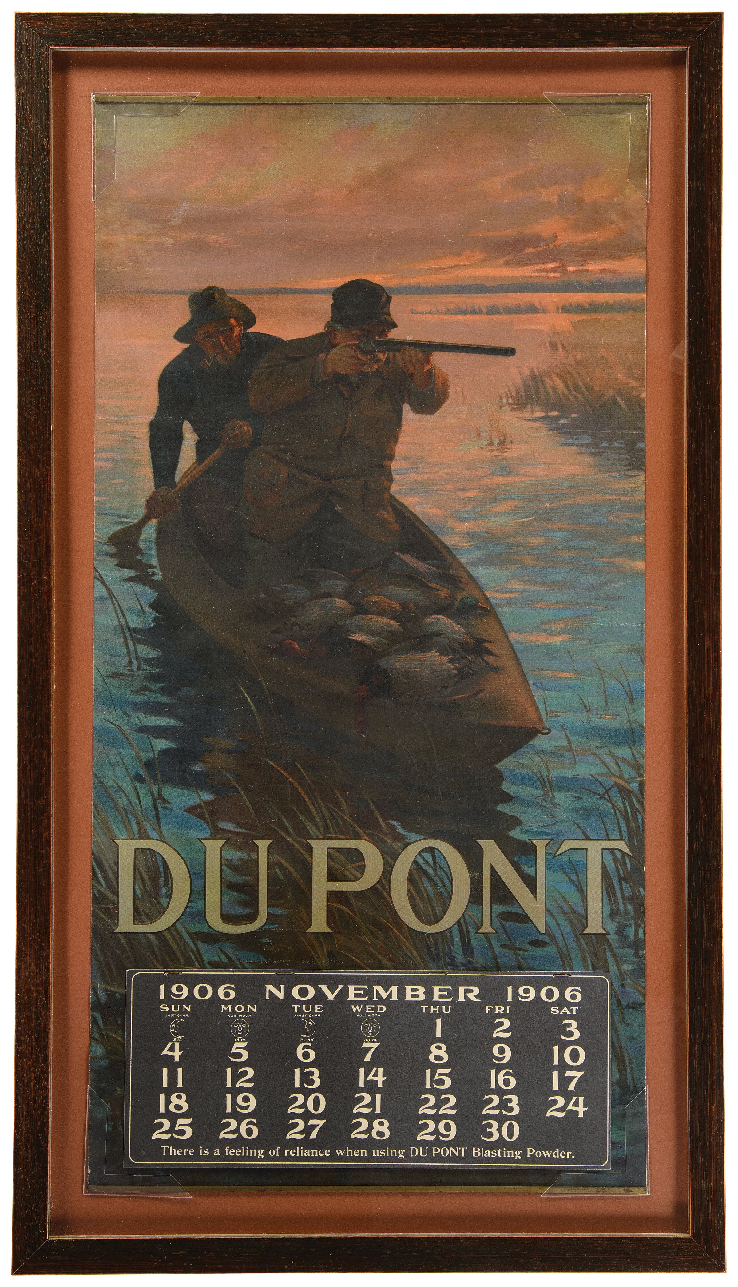 framed-waterfowl-hunting-themed-1906-dupont-powder-calendar-rock