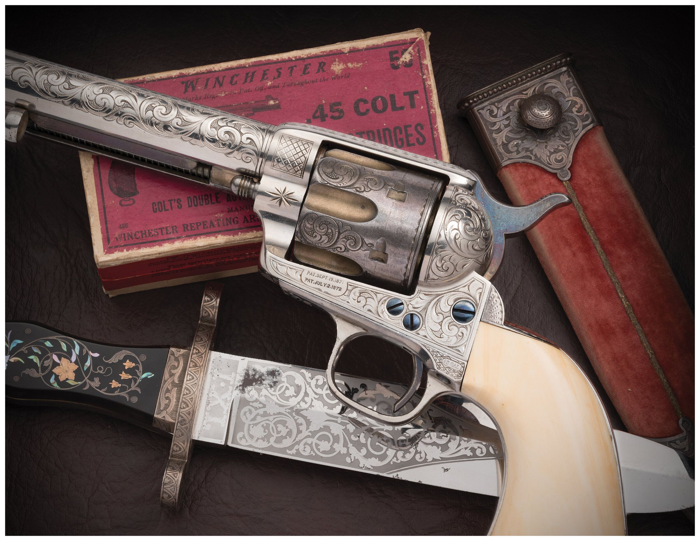 L. D. Nimschke Engraved Nickle & Gold Colt Single Action Army