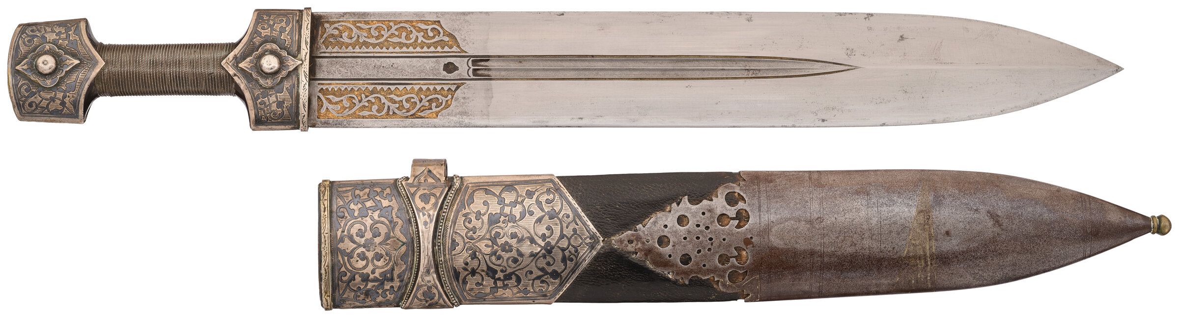 Gilt and Silver Ornamented Caucasian Khanjali Dagger Rock Island Auction