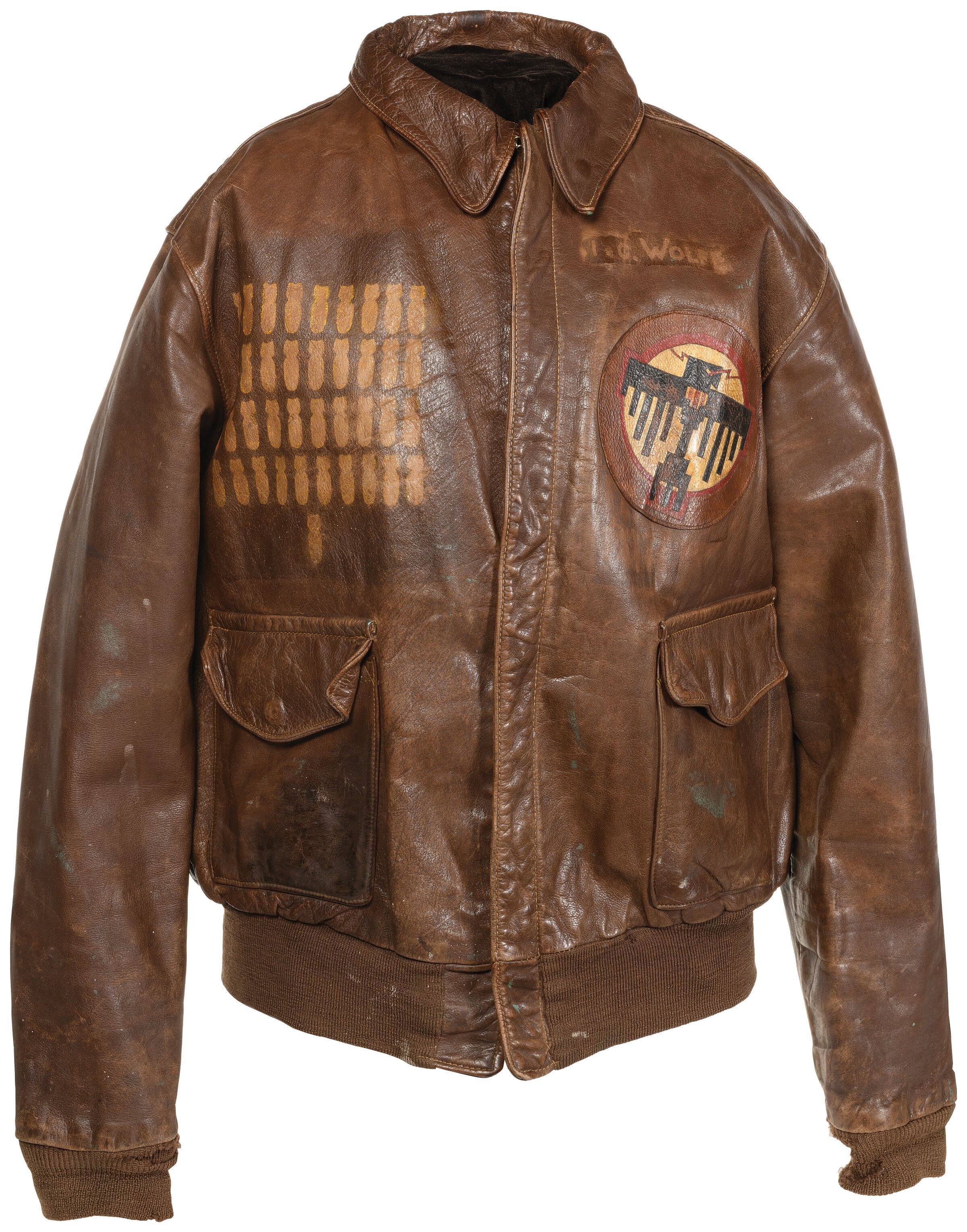 WWII USAAF 34th “Thunderbirds” BS Painted A-2 Flight Jacket | Rock ...