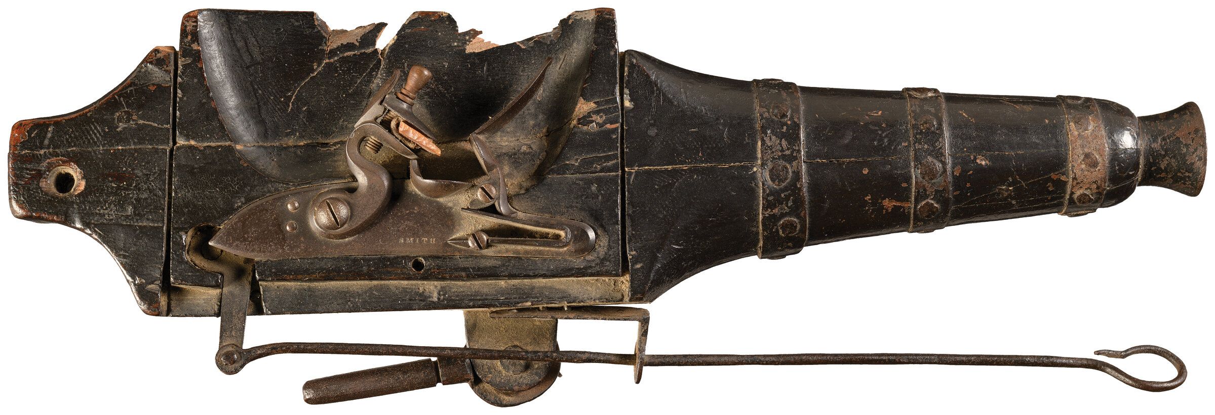 Fascinating Flintlock "Grave Robber" Trap Gun with Smith Lock Rock