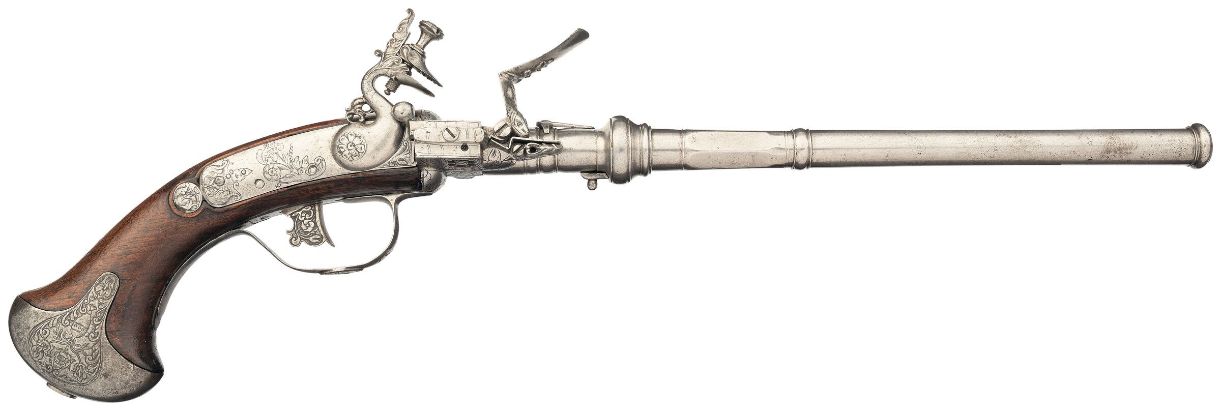 Engraved Superposed Load Flintlock Pistol Rock Island Auction