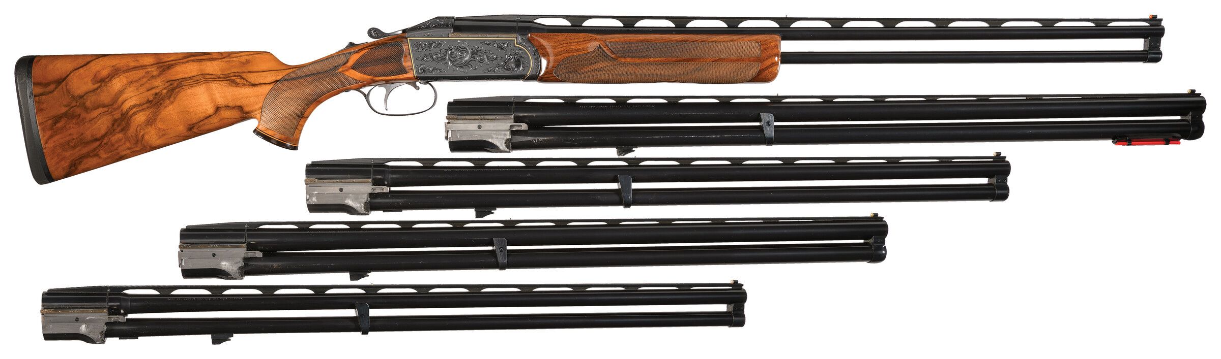 Lynton Mckenzie Engraved Krieghoff Model 32 Shotgun Set 