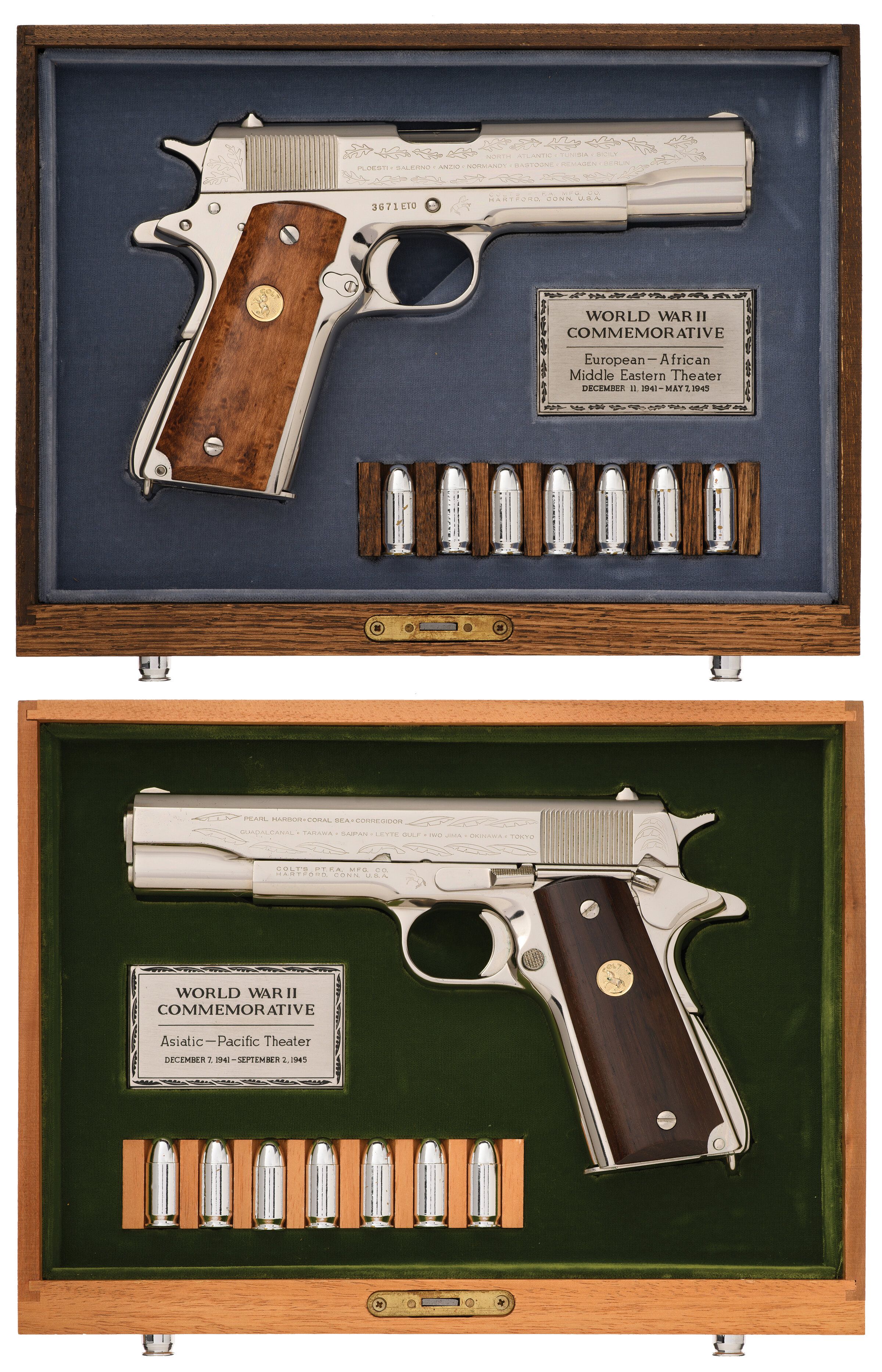 Two Collector Serialized Colt Wwii Commemorative 1911a1 Pistols Rock Island Auction