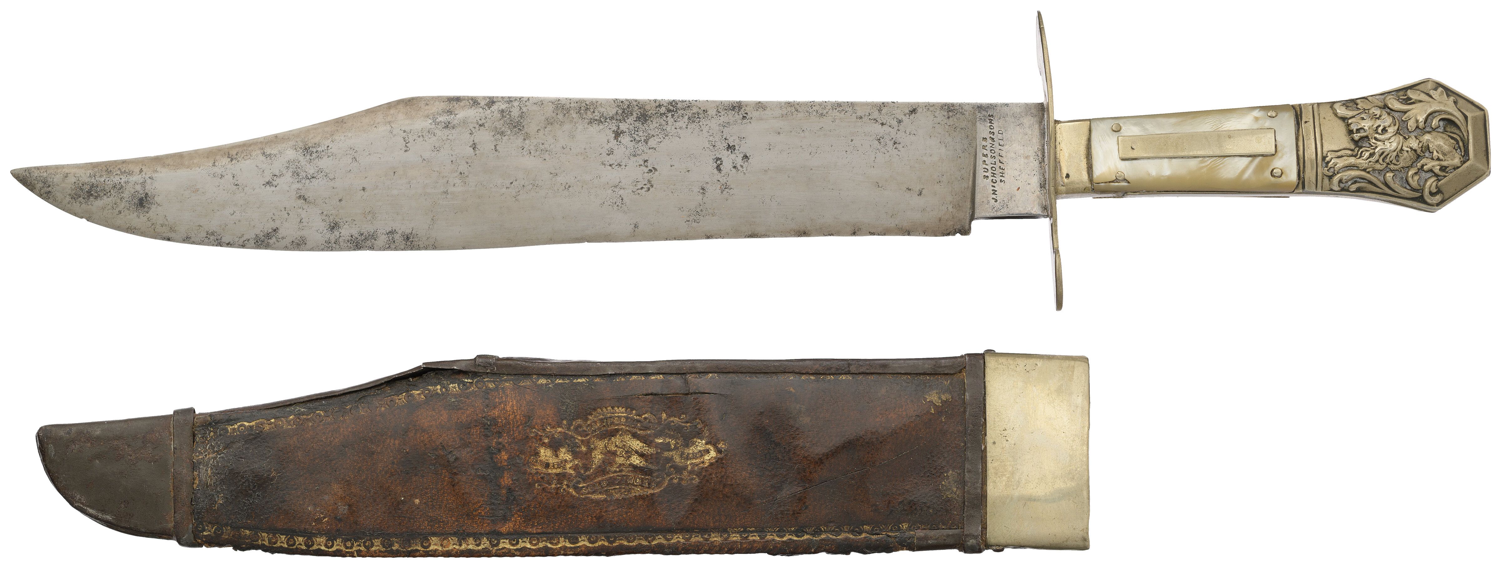 Sheffield Bowie Knife with Marlinspike & Leather Sheath