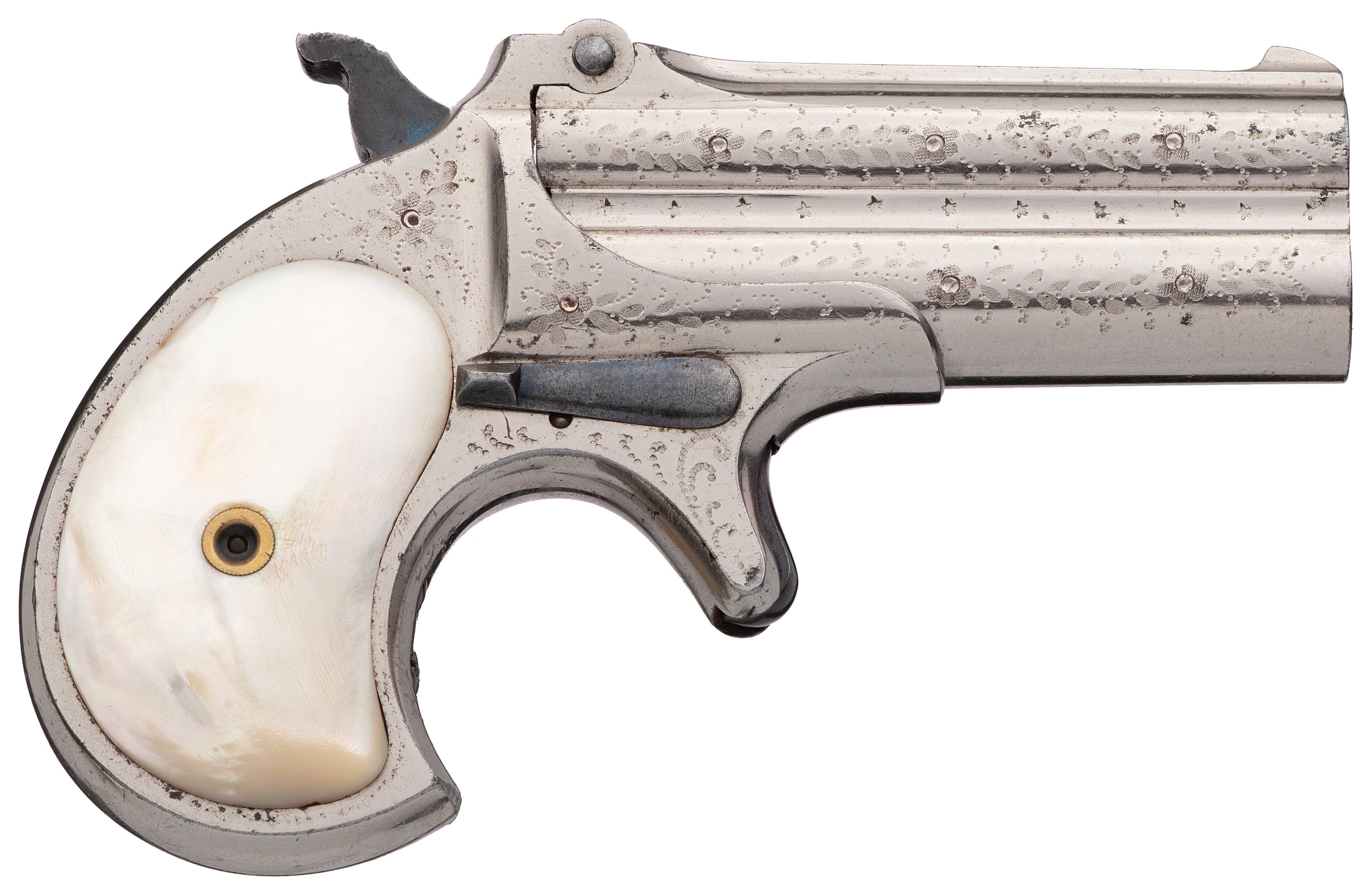 Engraved Remington Type II Over/Under Derringer Pistol | Rock