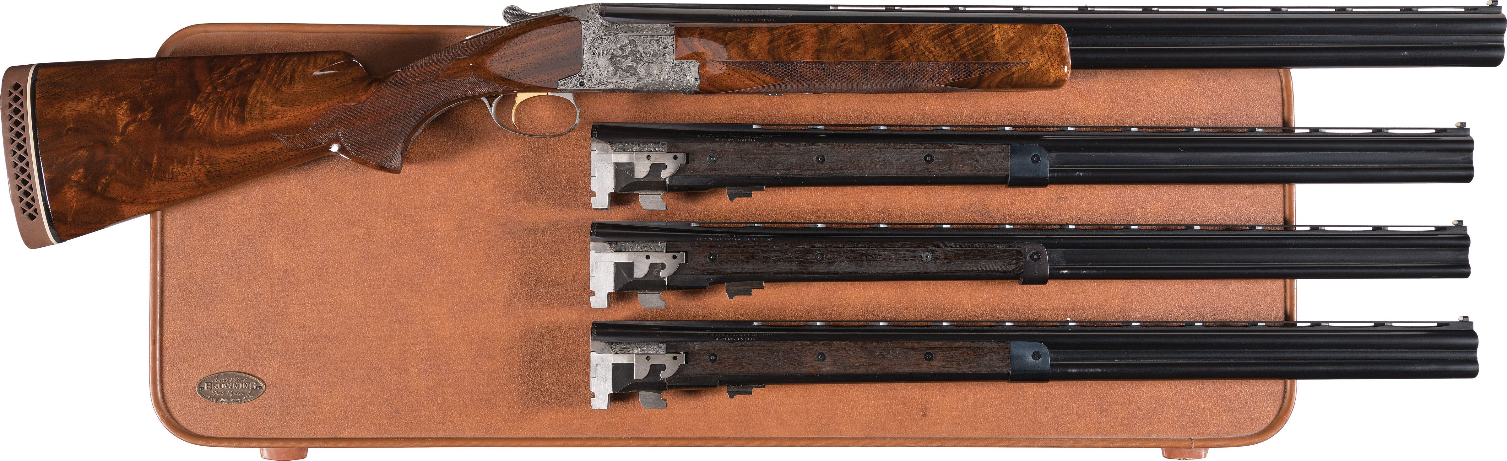 Angelo Bee Engraved Browning Diana Grade Superposed 4 Barrel Set | Rock ...